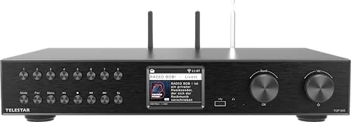 TELESTAR TOP 500 – HiFi-Tuner mit 43 cm Breite – Schwarz | 2,4  5 GHz WLAN, Internetradio/DAB+, Streamingdienste, Bluetooth Audio-Streaming  Sendefunktion, Hotelmodus, USB-Aufnahme