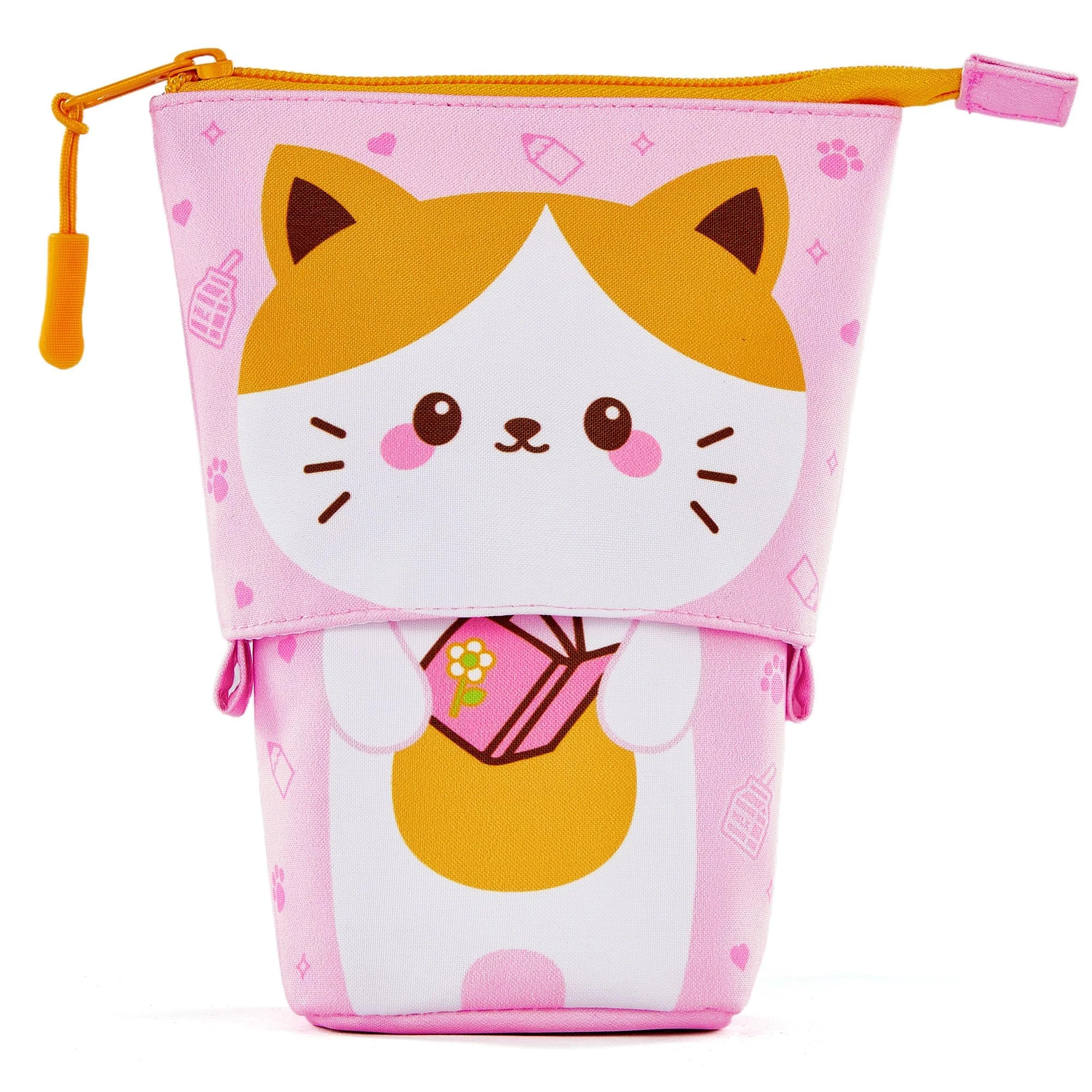 ACANICA Federmäppchen, 2-in-1 Standmäppchen, Teleskopisch Mäppchen, Federtasche Reißverschluss, Stifthalter, Schulmäppchen für Mädchen, Jungs, Teenager, Geschenke 7 8 9 10 11 12 Jahre-Katze