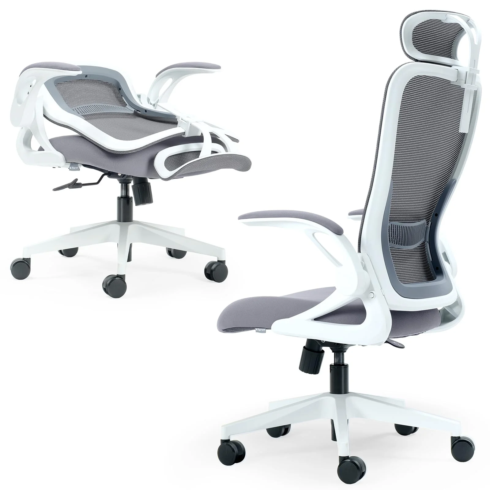 Tervo Modell U | Klappbarer Bürostuhl für kleine Räume | Gaming-Stuhl für Erwachsene und Kinder | Ergonomischer Netz-Computerstuhl für das Schlafzimmer