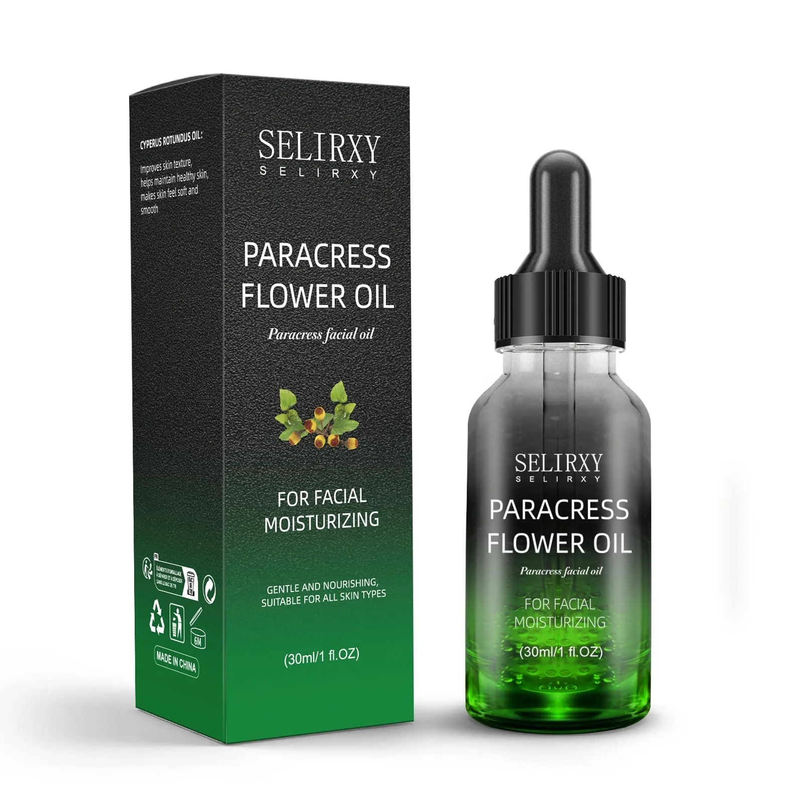 Paracress Facial Gesichtsöl, 100% Natürliches Helichrysum Ätherisches Öl gegen Hautalterung, Feuchtigkeitspflege, Faltenreduzierung & Hautstraffung Paracress & Helichrysum für Hydration, 30ML