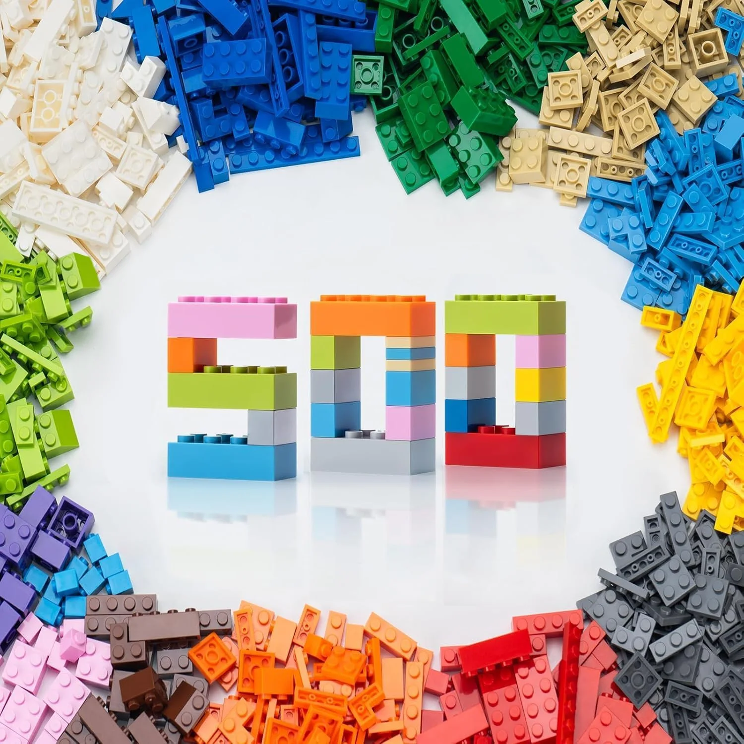 WYSWYG Bausteine Set – 500 Teile Basic Bausteine Nachfüllpackung,Kompatibel,Geeignet für Jungen und Mädchen ab 6 Jahren