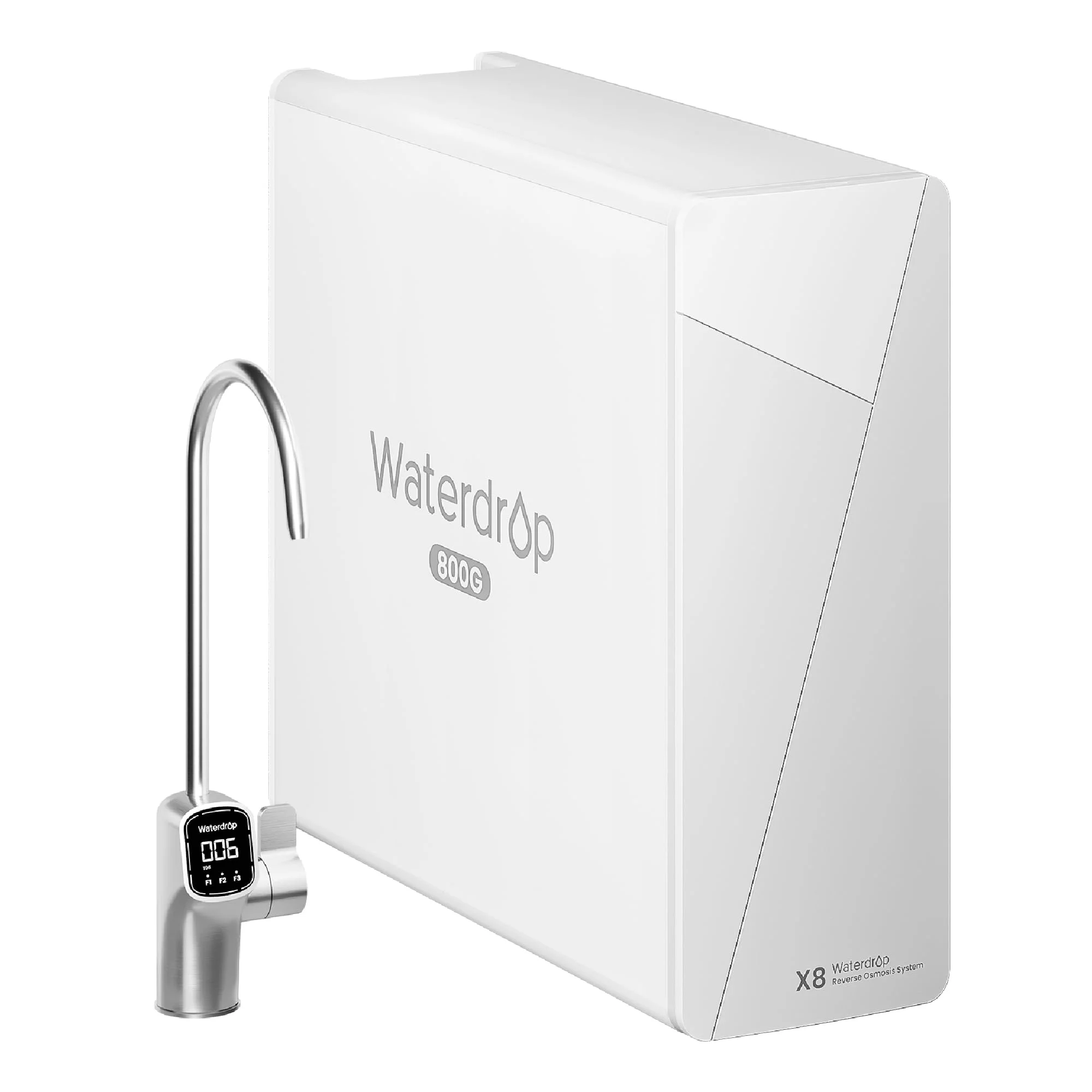 Waterdrop X8 Umkehrosmose-Anlage, Tankloses Wasserfilter, 800GPD | NSF/ANSI 58&372 Zertifiziert, 800 GPD, 2:1 Rein-zu-Abwasser-Verhältnis, 9-Stufig RO-Wasserfiltrationssystem