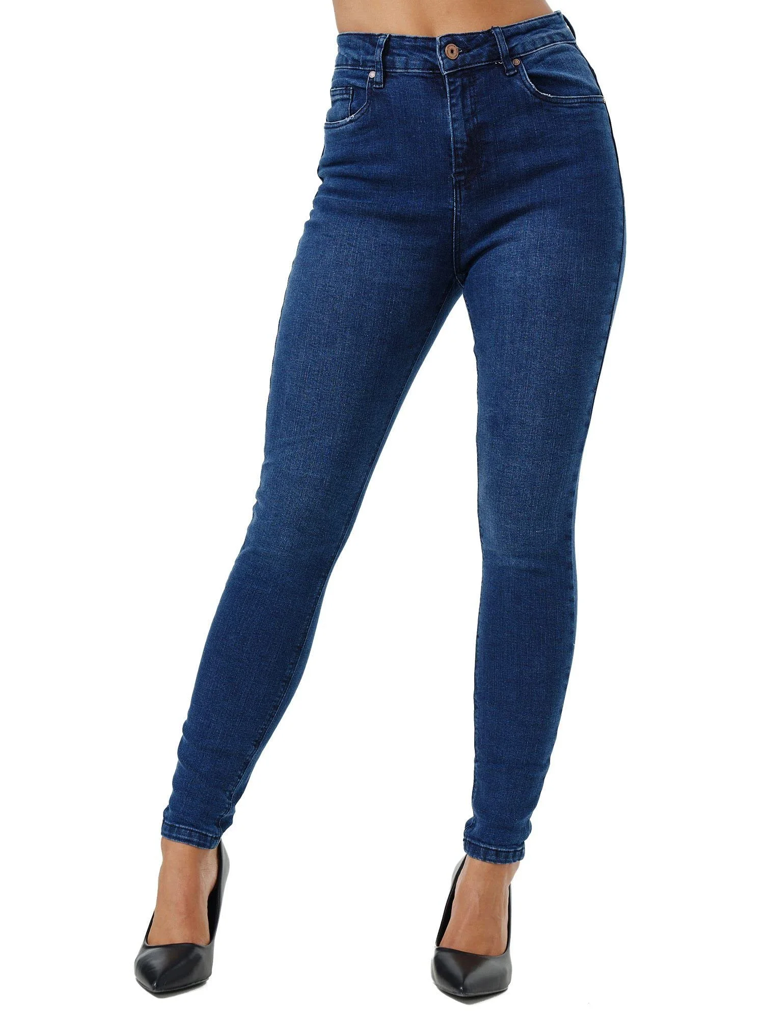 Tazzio Jeans Damen High Waist Denim Slim Skinny Fit Jeanshose Stretch Hose F101