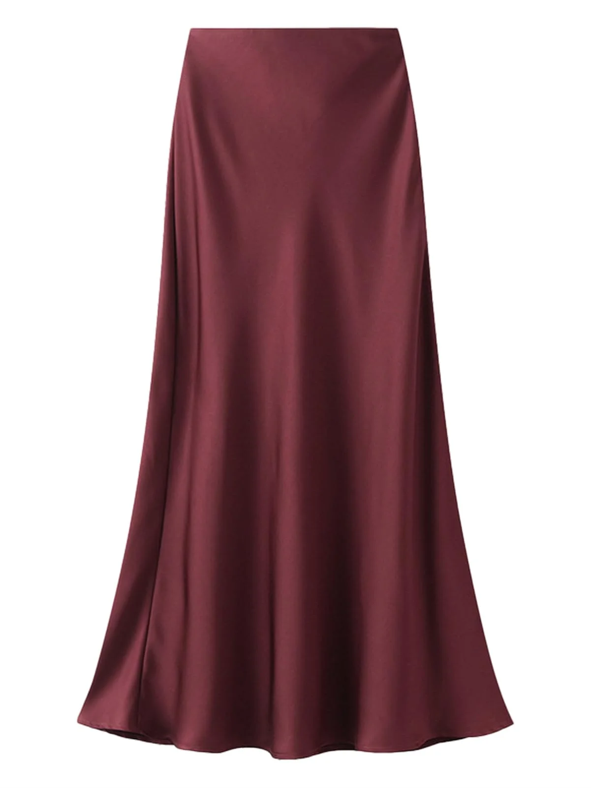 Shephorion Damen hochtaillierter Satin Fischschwanz Midirock Elegant | Figurformender Midirock, Weicher, atmungsaktiver Satin für Alltag und festliche Anlässe