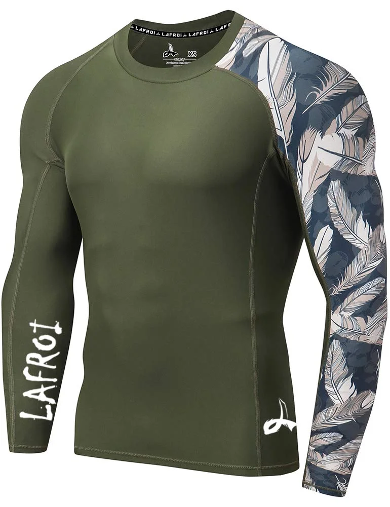LAFROI Herren Langarm UPF 50+ Kompressionsshirt Rash Guard-CLYYB