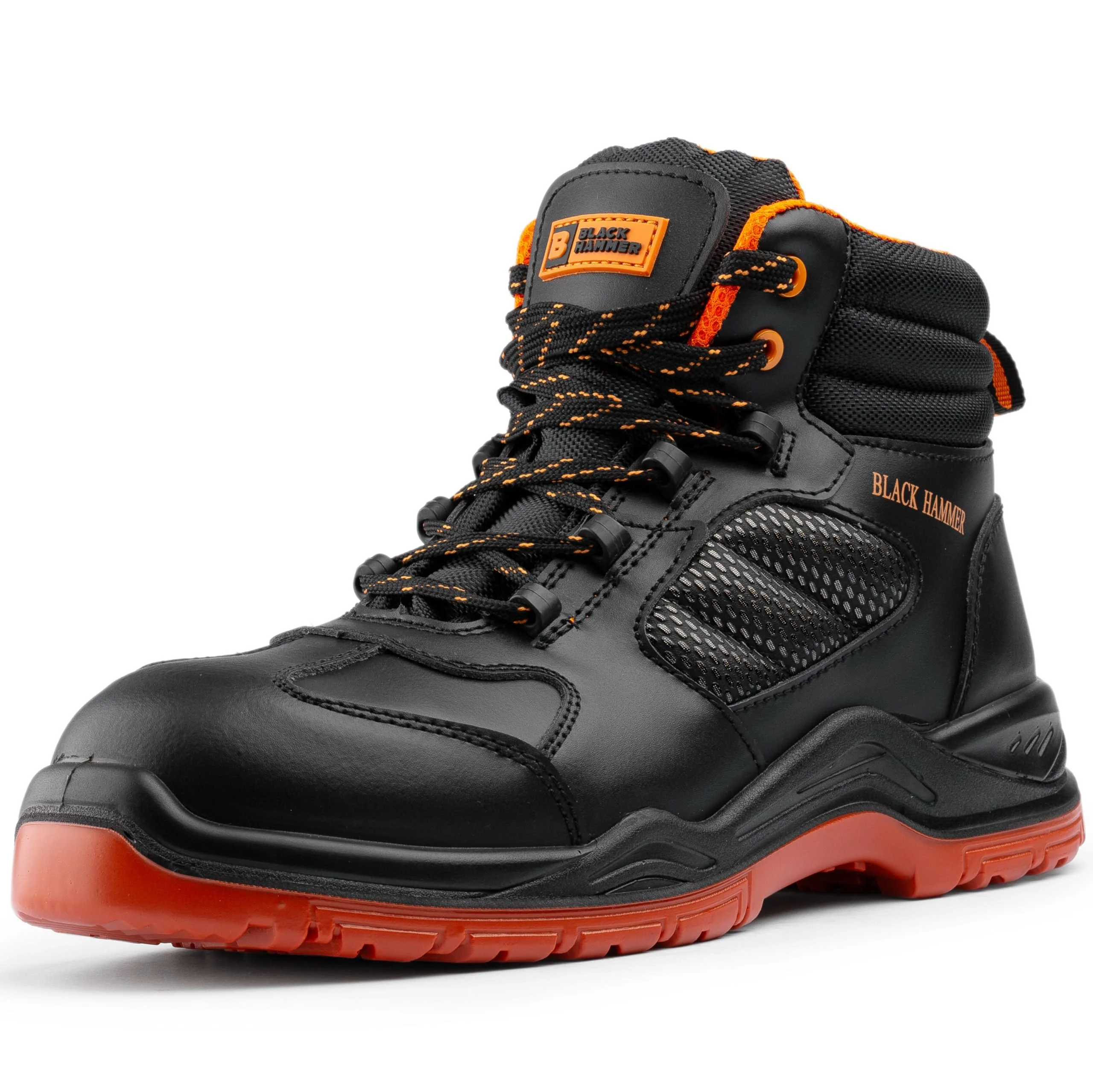 BLACK HAMMER Sicherheitsstiefel Herren S3 SRC Sicherheit Stiefel Verbundstoff Kappe Und Kevlar Zwischensohle Atmungsaktiv Leicht Arbeitsschuhe Metallfrei Knöchelhoch Luftdurchlässige 8844