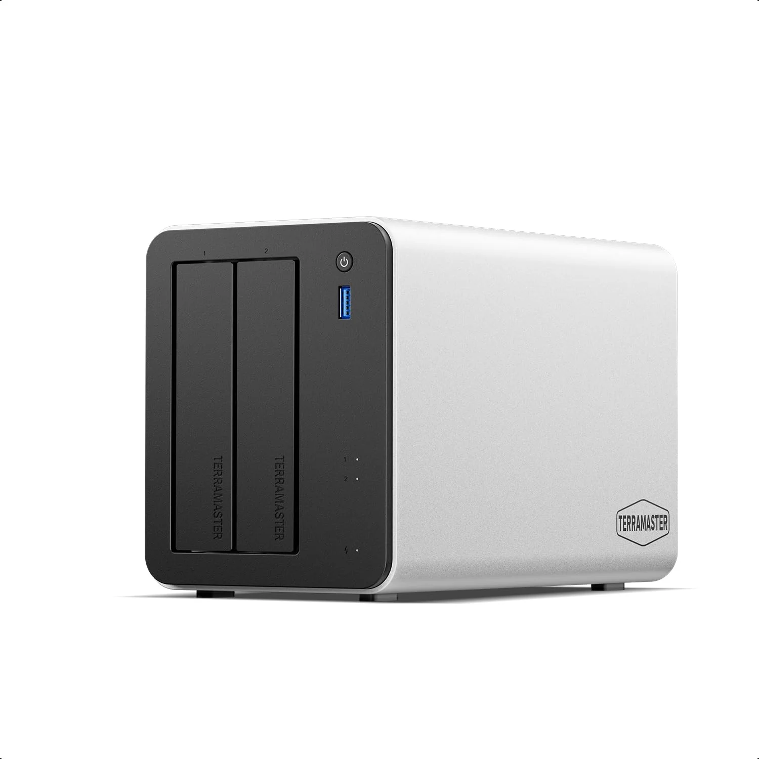 TERRAMASTER F2-425 Plus 2 Bay NAS für Teamarbeit(Diskless) | Intel N95 Quad-Core-CPU, 8 GB RAM DDR, 2 x 5 GbE LAN, 3 x M.2-Steckplatz, Multimedia-Server