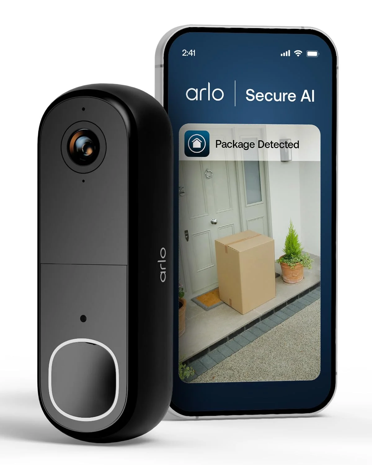 Arlo HD Video Türklingel mit Kamera & schwarzer Hülle, WLAN Doorbell | Inkl. schwarzer Hülle, 1080p HD, Video-Direktanruf, 2-Wege-Audio, Alexa-kompatibel, Arlo Secure Testzeitraum inklusive