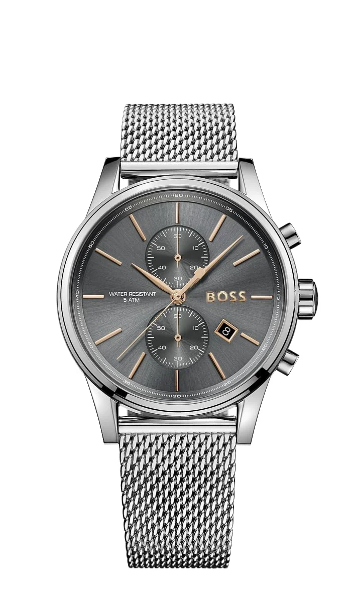 BOSS Herren Chronograph Quarz Armbanduhr mit Edelstahlarmband