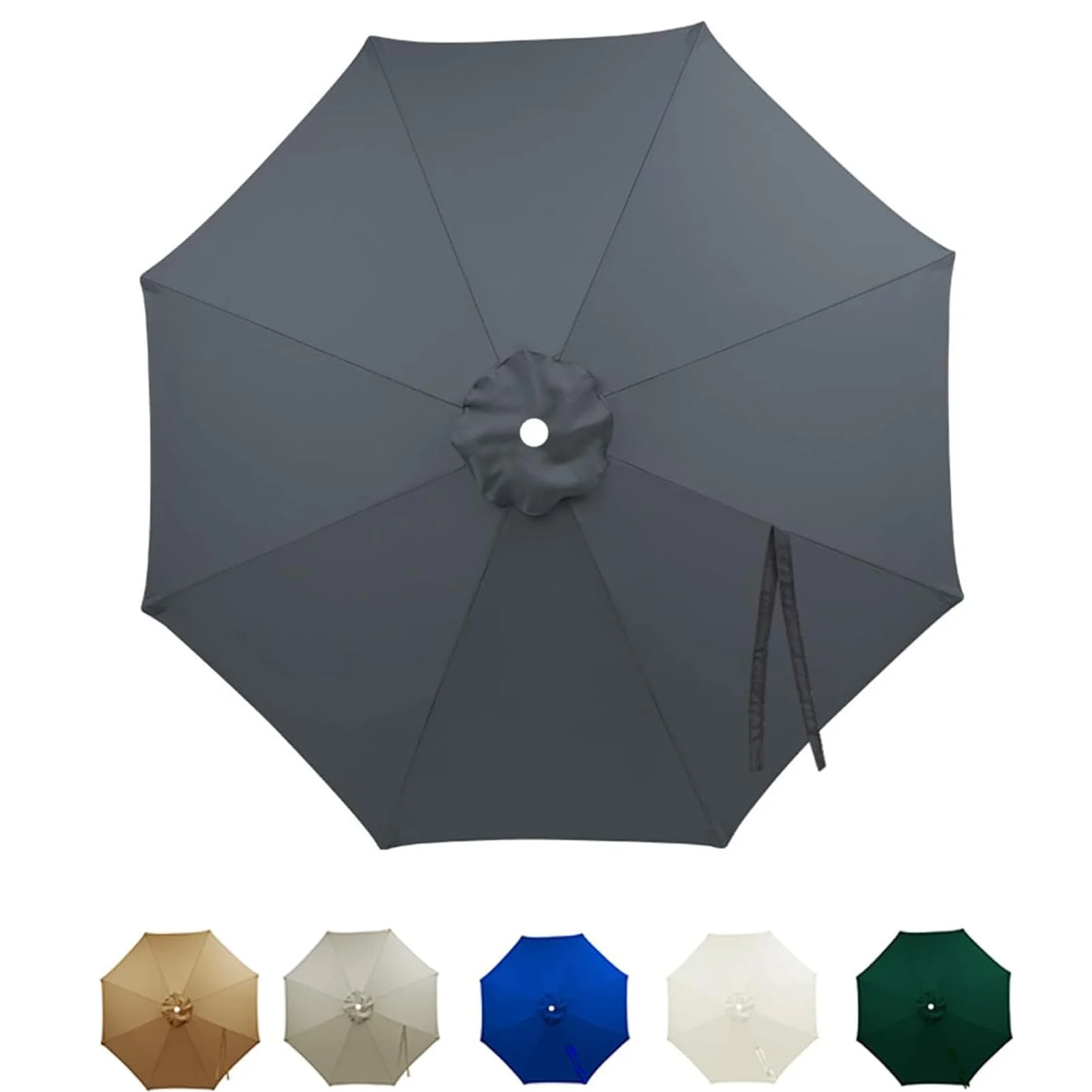 NIKSHI Sonnenschirm Ersatzbezug 3m 6/8 Streben, UV-Schutz Ampelschirm Bezug, Wasserdicht Schirmbezug Sonnenschirm Ersatzteile für Balkon, Garten, Pool und Strand