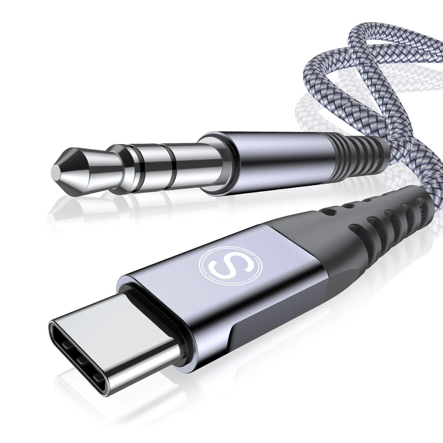 sweguard USB C Aux Kabel 1.2M,USB Type C auf 3.5mm Klinke Audio Aux Kabel für i Phone 17 16 15 Pro/Max/Plus,Samsung S26/S25/S24/S23/S22/21/20 Ultra,Huawei,iPad,Pixel,Xiaomi,Auto-Lautsprecher,Kopfhörer