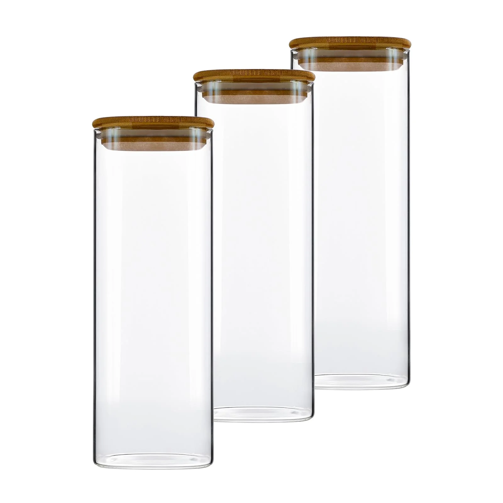 pantrytine Vorratsdosen mit Deckel Luftdicht 3er Set 2200ml - Vorratsgläser mit Deckel - Spaghetti Aufbewahrung - Vorratsdosen Glas für Kaffeebohnen Körner Mehl Pasta