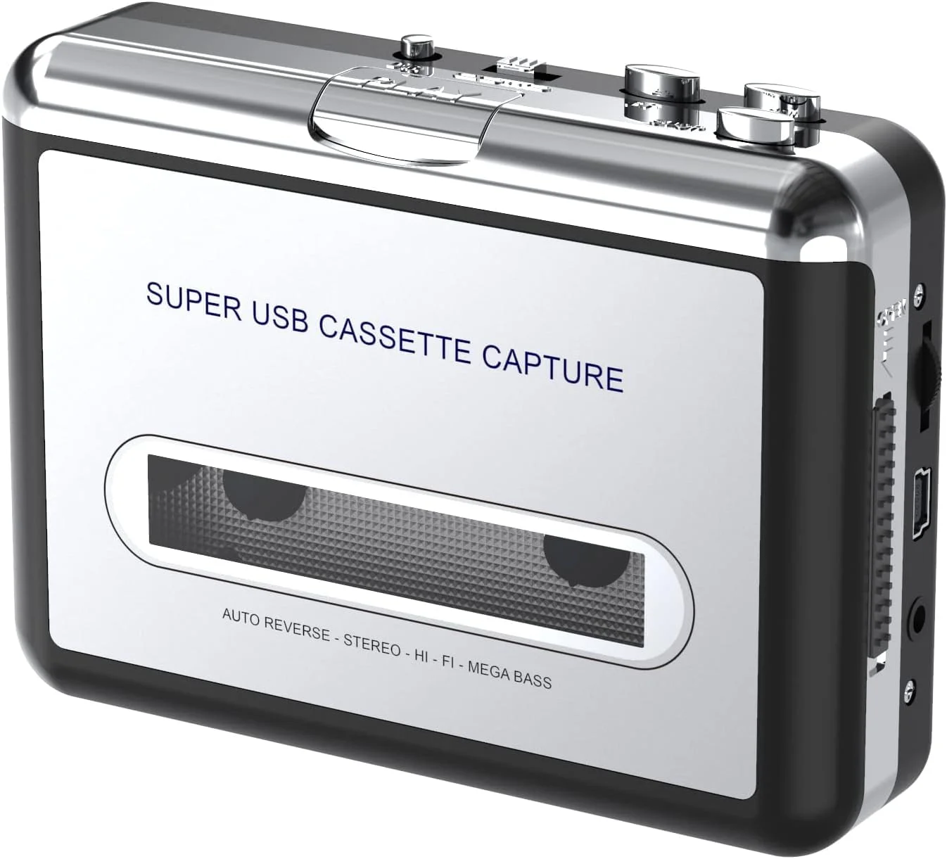 Kassettenspieler – Tragbarer Recorder mit Kopfhörer – Konvertiert Audio Musikkassetten in Digitales MP3, Kompatibel mit Laptop/PC/MAC – für Unterhaltung, Reisen, Leichte Sportarten (Silber)