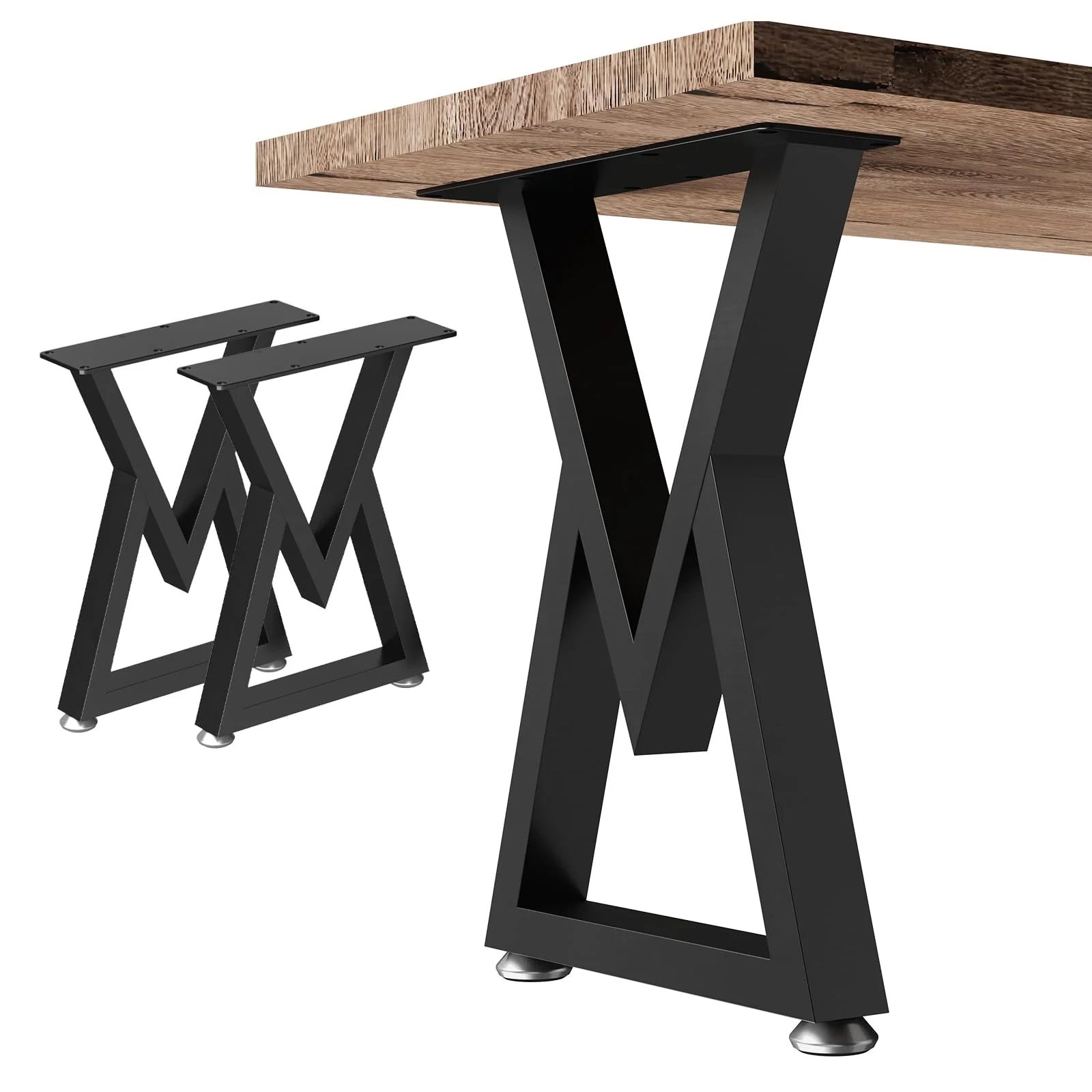 OUTBROS 2 Set Bankbeine V Form Möbelfüße füße für sitzbank | Outdoor DIY Tischbeine Bis 300kg für Couchtisch Sitzbank Schreibtisch Esstisch B30 x H41.5 cm