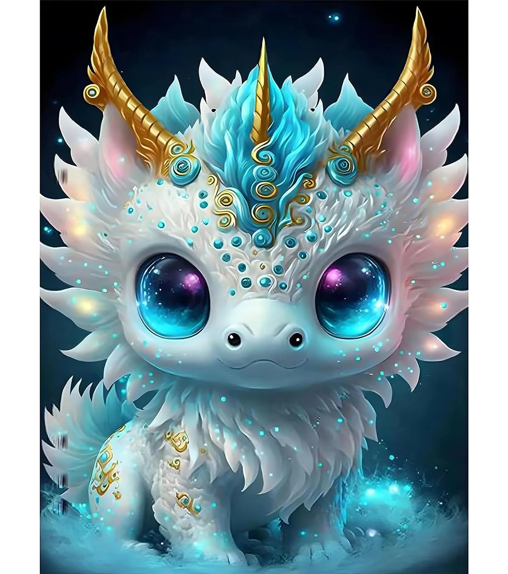ParNarZar 5D Diamant Painting bilder 30x40cm Süßer Drache, Klein Eckige Steine DIY vollbild set für Eingangshalle, Treppe, Küche, Speisesaal, Wohnstub, Schlafzimmer