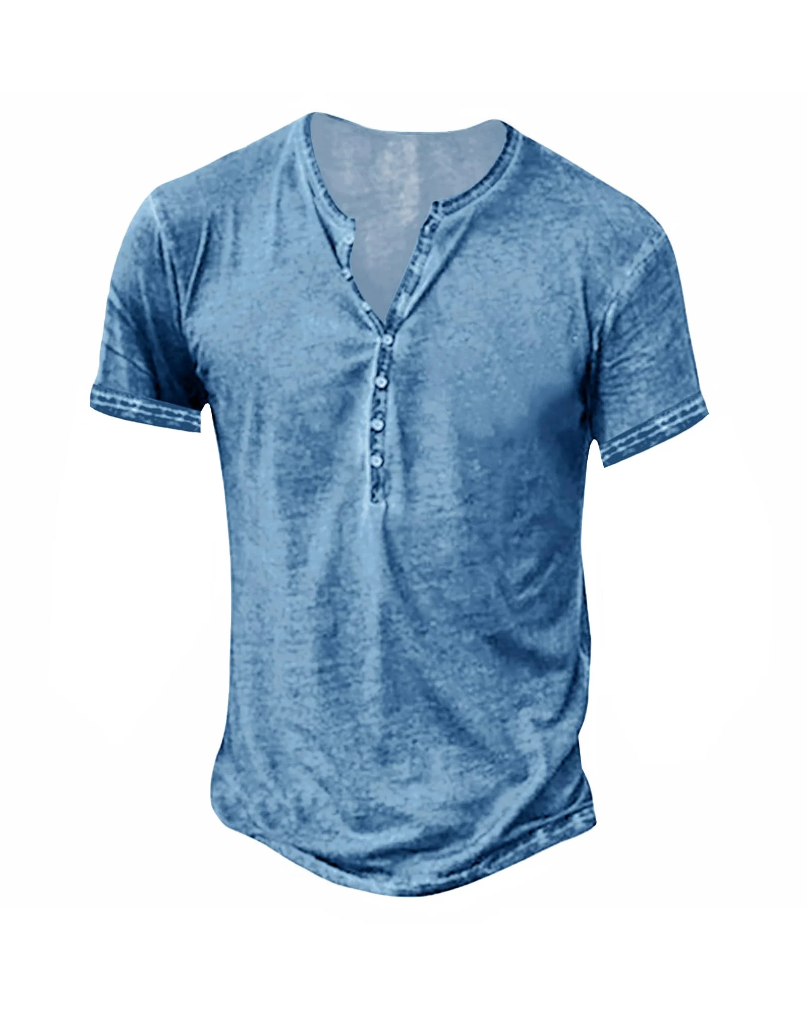 NEMXCE Hemd Herren Vintage Henley Shirt Kurzarm/Langarm T Shirt V Ausschnitt Slim Fit T-Shirt