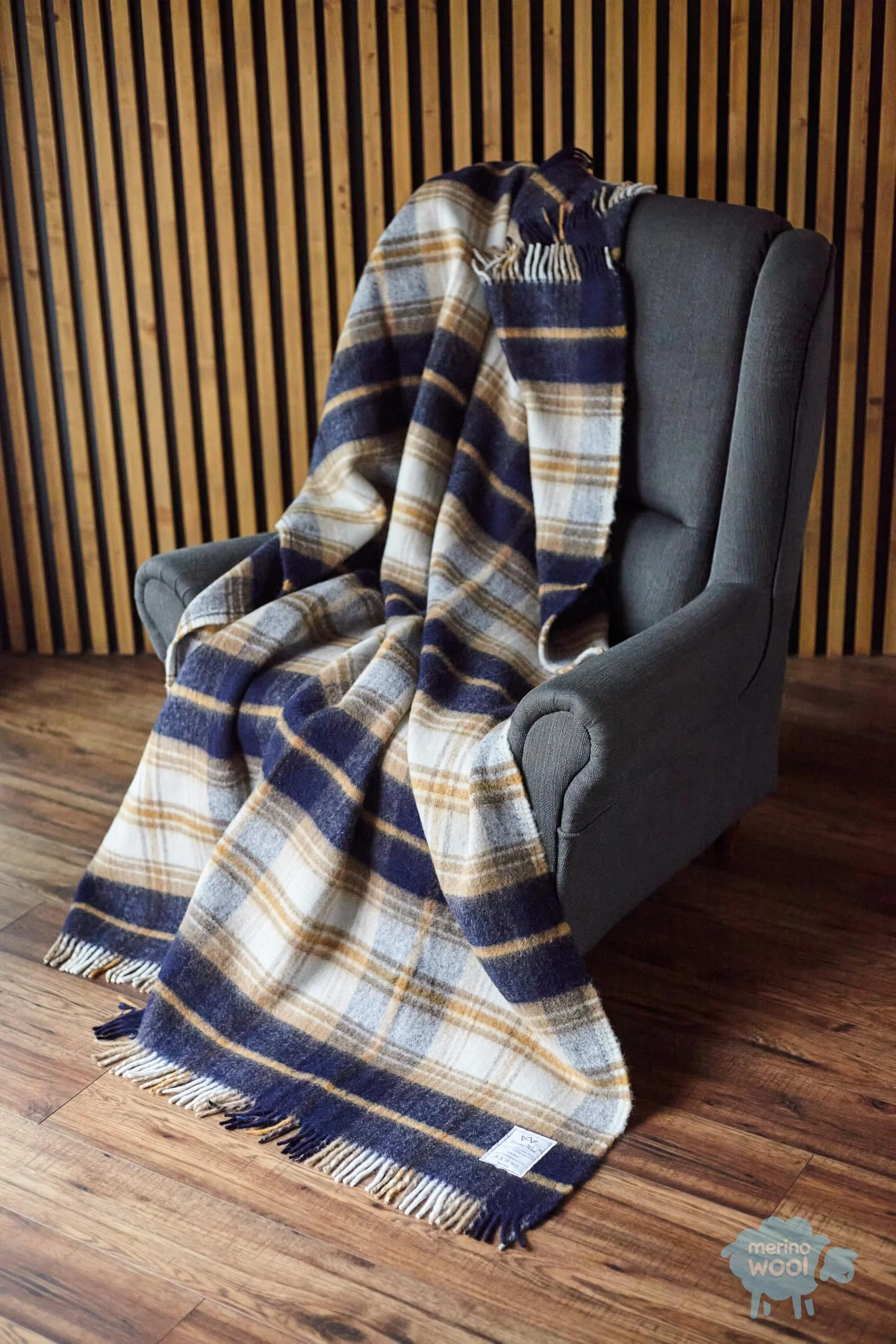 Merino Wool Wolle Decke, einfarbig, aus Reiner Wolle, 160 x 200 cm, doppelte Decke Delicate Orange