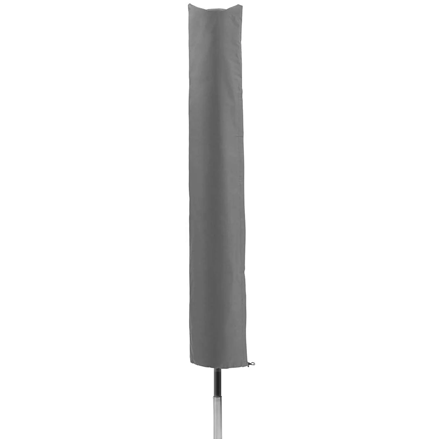 PATIO PLUS Chutzhülle für Sonnenschirm, Wasserdicht 2 m Durchmesser Abdeckhaube 600D Oxford-Gewebe PVC-Beschichtung, Grau 153x30x30cm