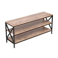 TV-Schrank mit 3 offenen Ablagen, ca. 140 x 40 x 62,5 cm – Holzoptik