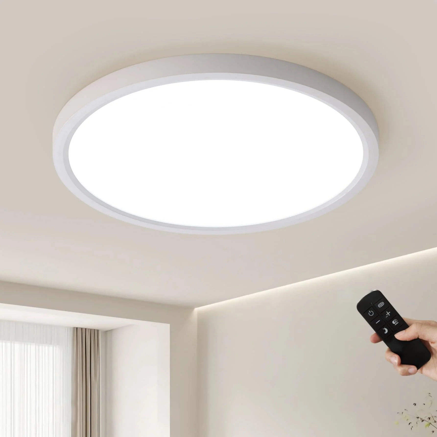 KUOP 36W LED Deckenleuchte 40CM Rund Weiß Deckenlampe Dimmbar 3000-6500K | Ultra Dünn 2.5CM Ideal für Wohnzimmer Schlafzimmer Küch Arbeitszimmer