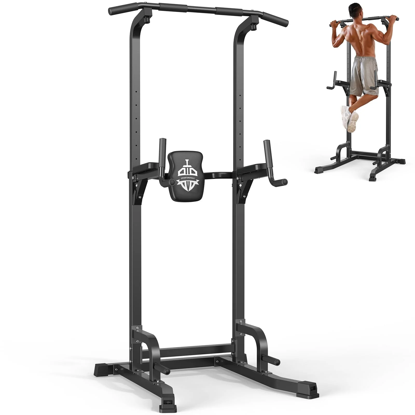Sportsroyals Power Tower, Dip-Station, Klimmzugstange für das Krafttrainingsgerät im Heim-Fitnessstudio, 204 kg