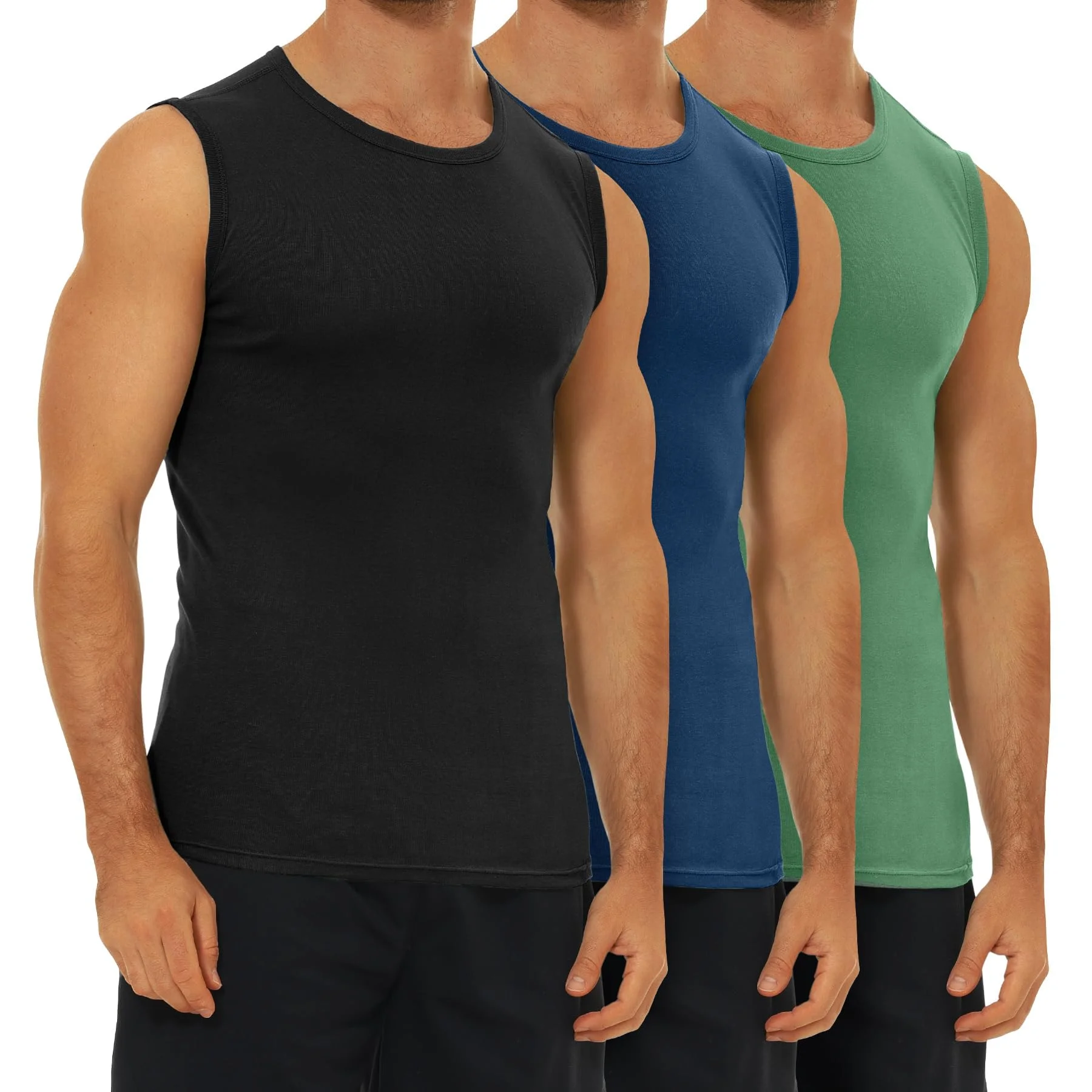 FALARY 3er/6er Pack Unterhemd Herren Baumwolle Tank Top Unterhemden S-5XL | Athletic Muskelshirts, Männer Unterhemden, Mehrfarbig, Gym