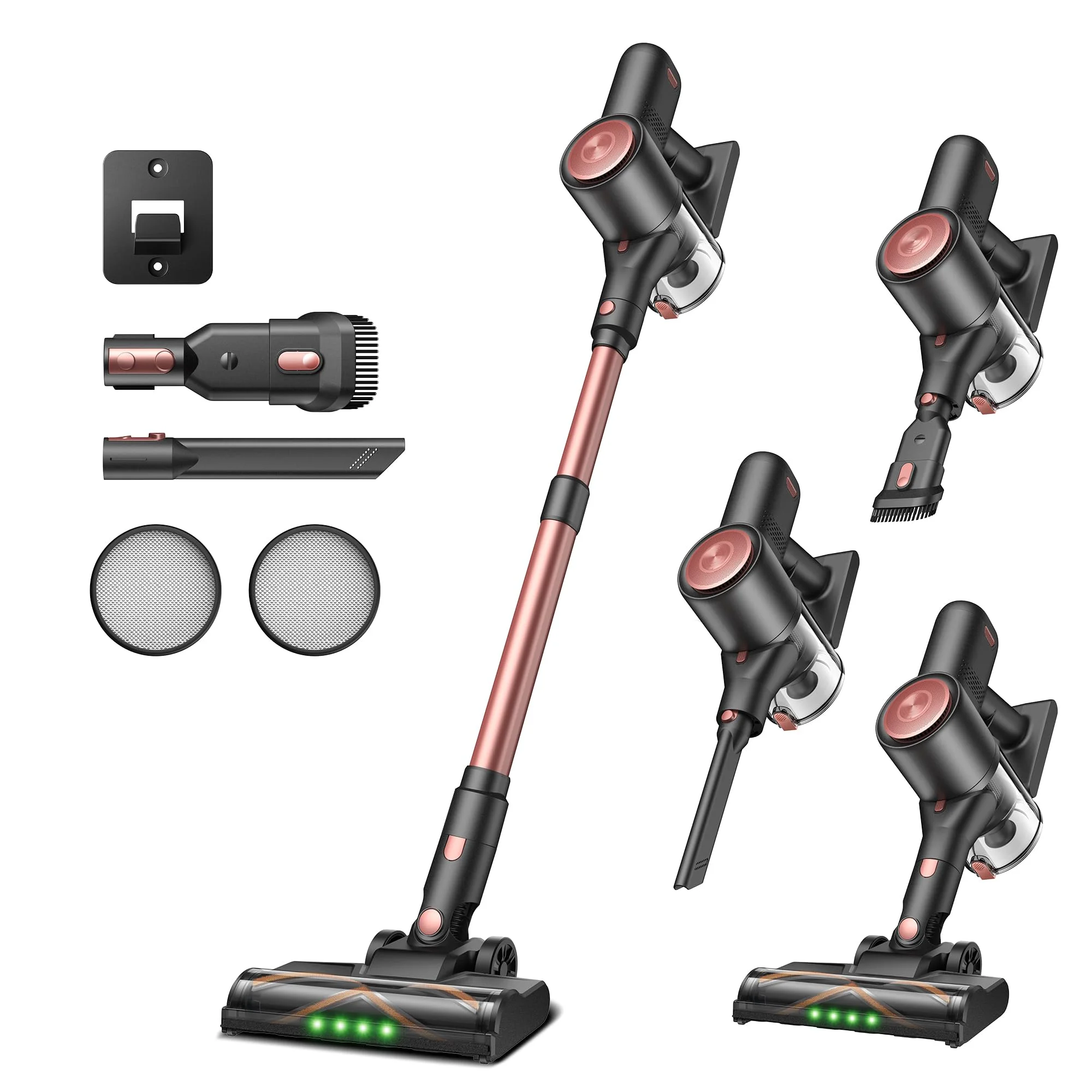Vexilar V10PRO Akku Staubsauger Kabellos 45kPa/450W/45Min für Tierhaare | Akku Staubsauger Kabellos mit Grüner LED, Smart-Display, 1,31kg Ultraleicht, 6-in-1 Design, für Teppiche/Hartböden/Auto