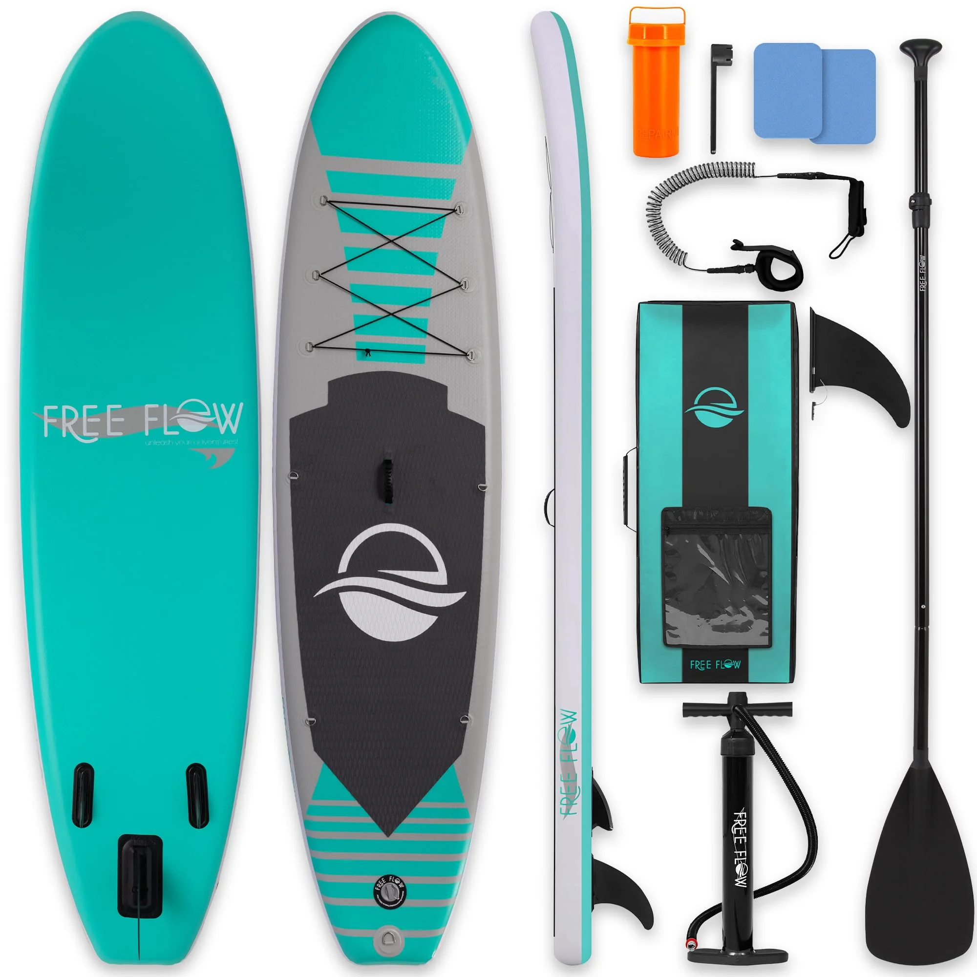 SereneLife Stand Up Paddling Board Set, SUP Board Complete Accessories, Stand Up Paddle Board for Children  Adults, Surfboard  Carry Bag, Paddle Set Non-Slip with Pump, Inflatable Paddle Board