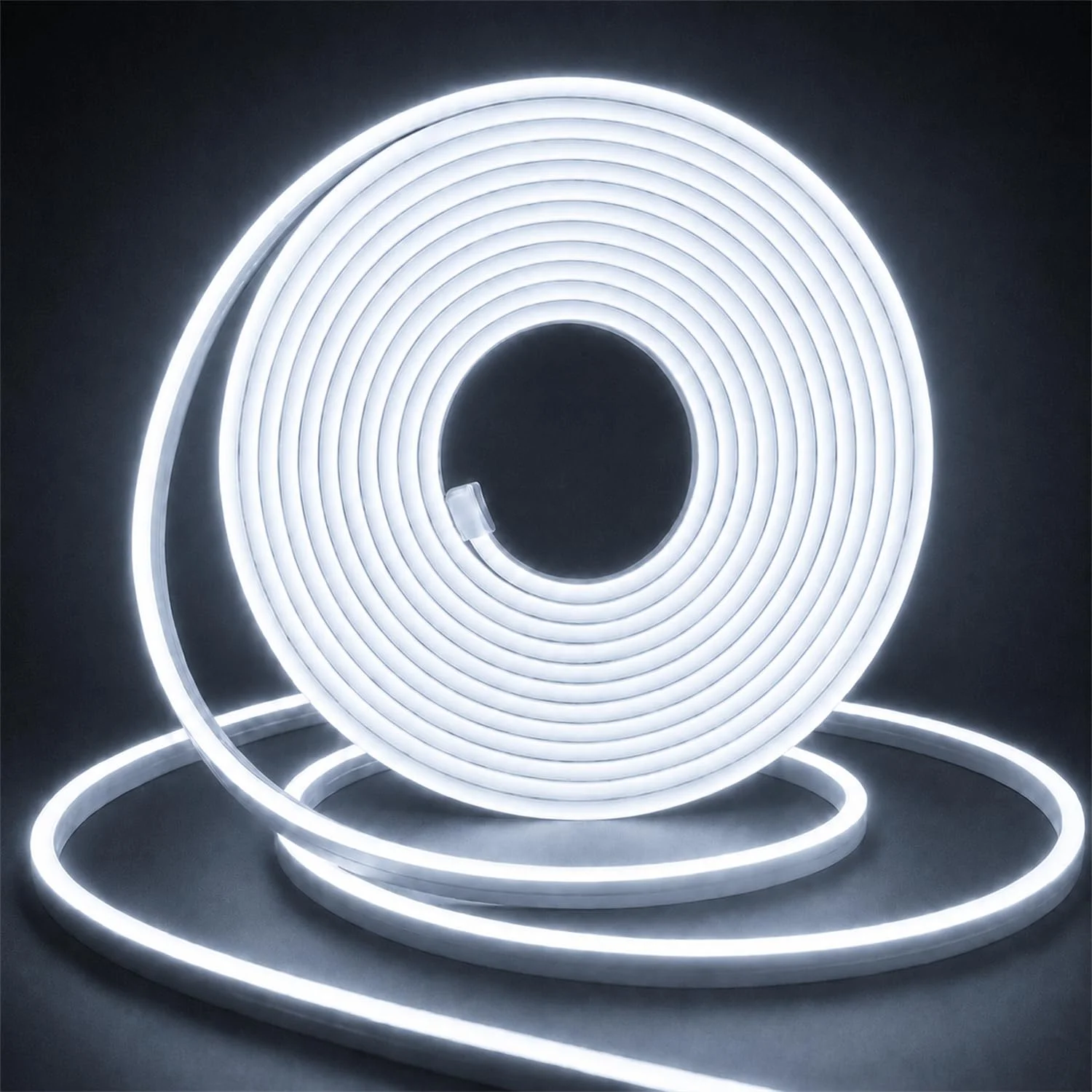 Sunshine smile COB LED Streifen 6M,24V LED Streifen Kaltweiß 6000K | Hohe Dichte LED Strip Lights mit Netzteil,8mm Breite Band für Haus Dekoration,Küche,Schlafzimmer,Spiegel DIY Beleuchtung
