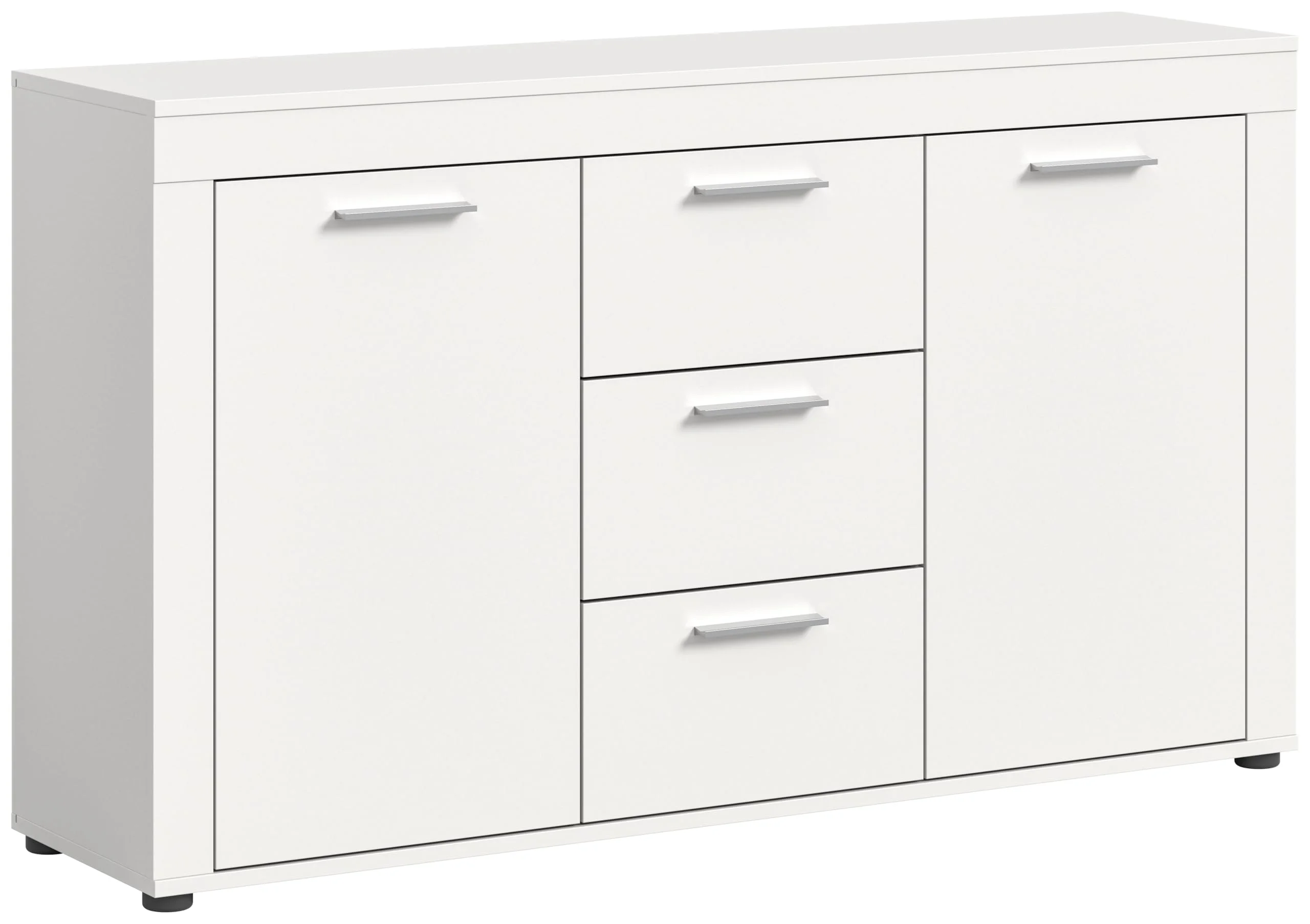 xonox.Home - Sideboard Jam 125x80x35 cm in weiß Melamin - Schrank Highboard Anrichte Sideboard Beischrank - Pflegeleichte Oberfläche und funktionale Konstruktion
