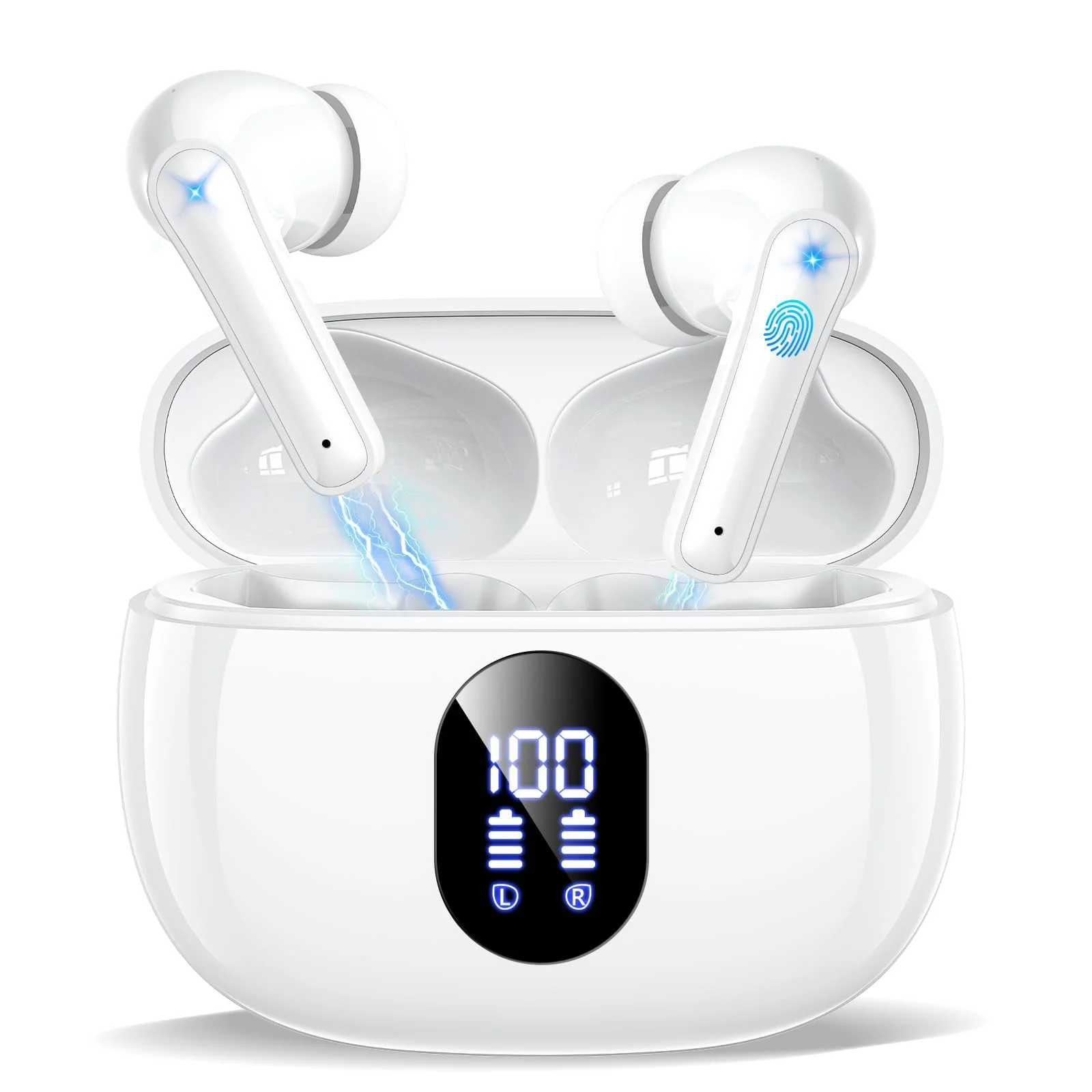 Bluetooth Kopfhörer 2026, HiFi-Tiefbass, Kopfhörer Kabellos Bluetooth 5.4 | In-Ear Kopfhörer, 4 ENC-Mikrofone für klare Anrufe, 48 Std., LED-Anzeige, IPX7 Sport-Earbuds, für iPhone/Android und Reisen