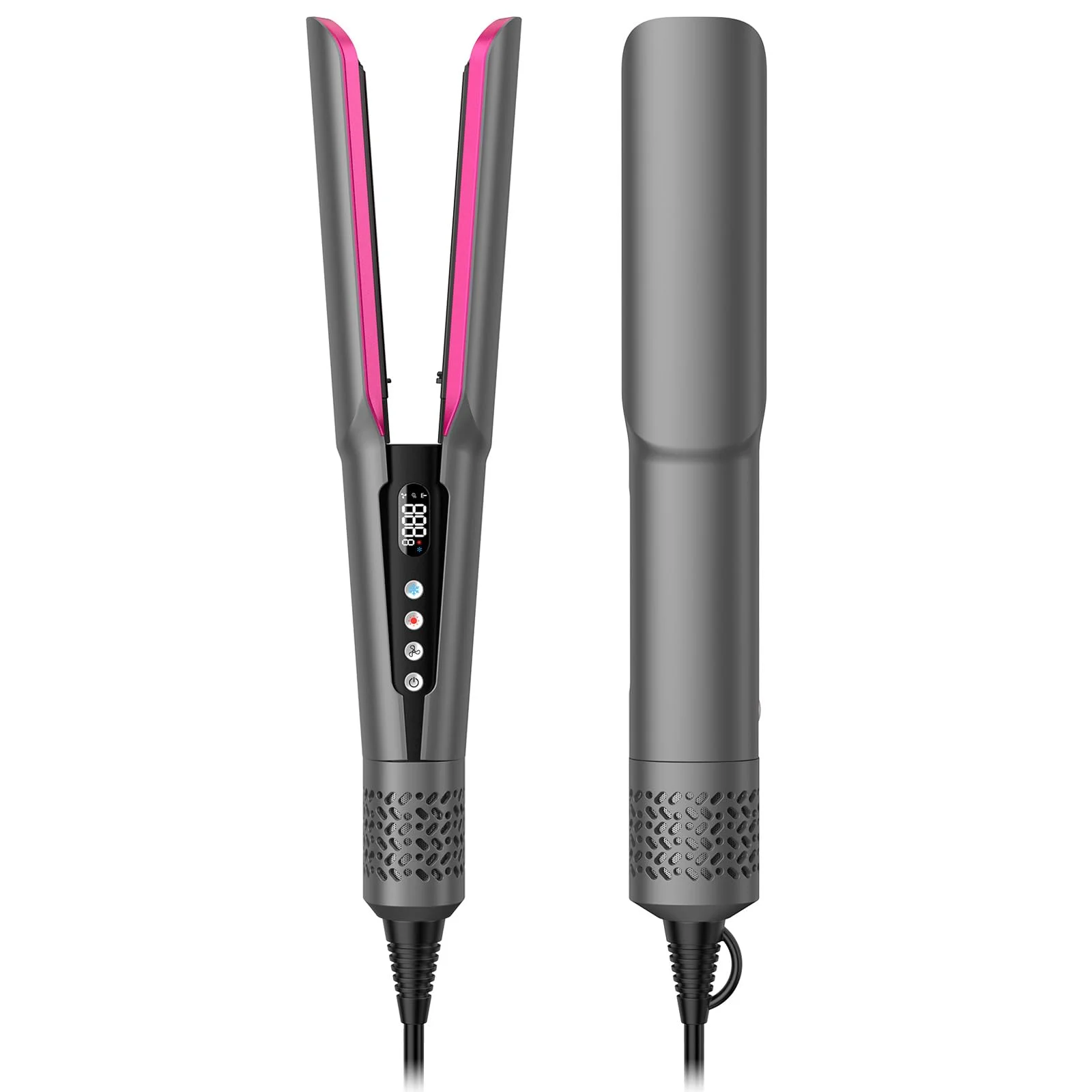slopehill Air Haarglätter,1600W Ionen Glätteisen für Nass & Trocken Haar | OHNE Heizplatten, Ohne Hitzeschäden, Stärkerer Luftstrom für besseren Glätteffekt, Leichter & Leiser, 90-160°