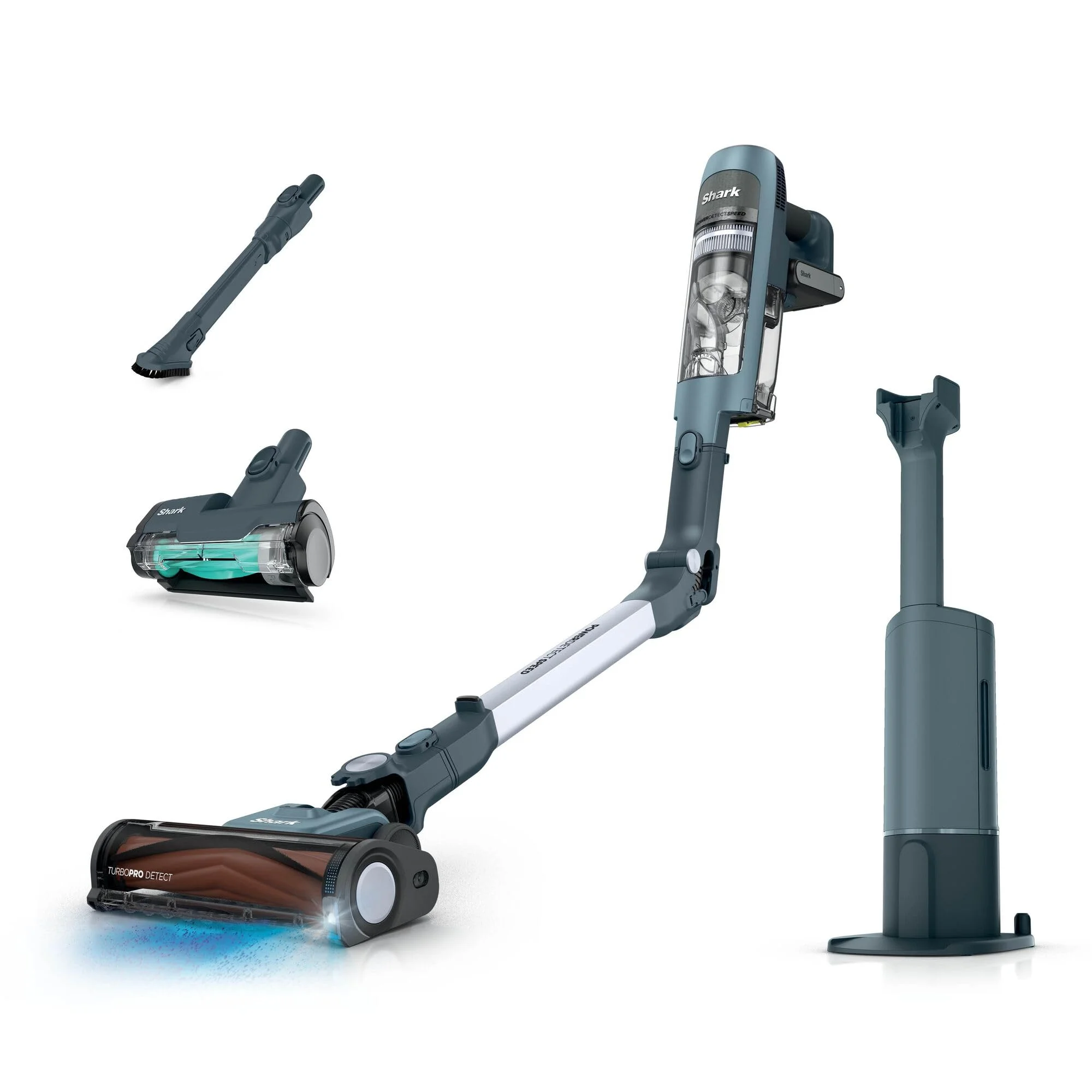 Shark PowerDetect Speed Luxe Collection Clean & Empty Akku-Staubsauger | Anti-Allergen-HEPA-Filtration, bis zu 60 Min. Laufzeit, inklusive selbstentleerender Ladestation und 2 Aufsätzen IA3246EUTBL