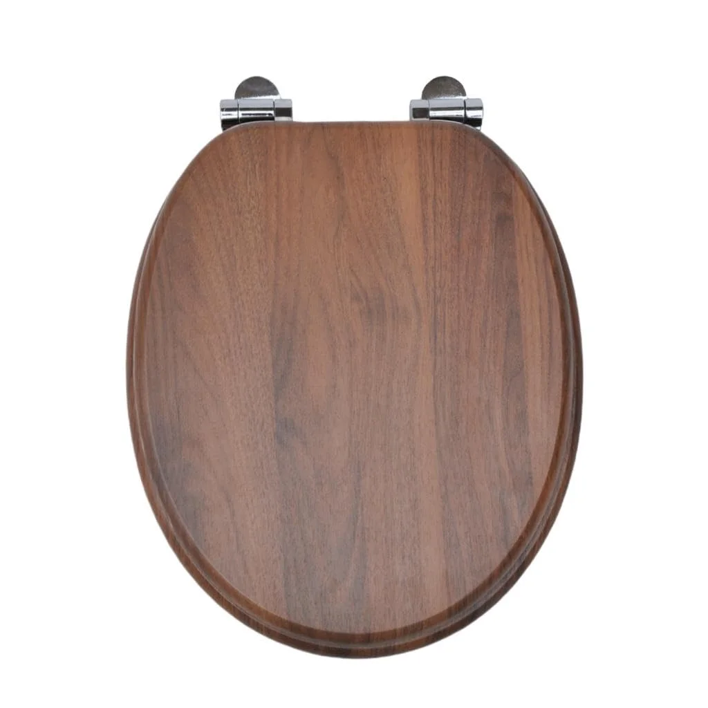 SAINOS MDF-Toilettensitz mit Soft-Close-Mechanismus, O-förmiger Toilettensitz mit verstellbaren Scharnieren aus Zinklegierung Verhindert Rostbildung, 180kg Tragkraft Ergonomisches Design