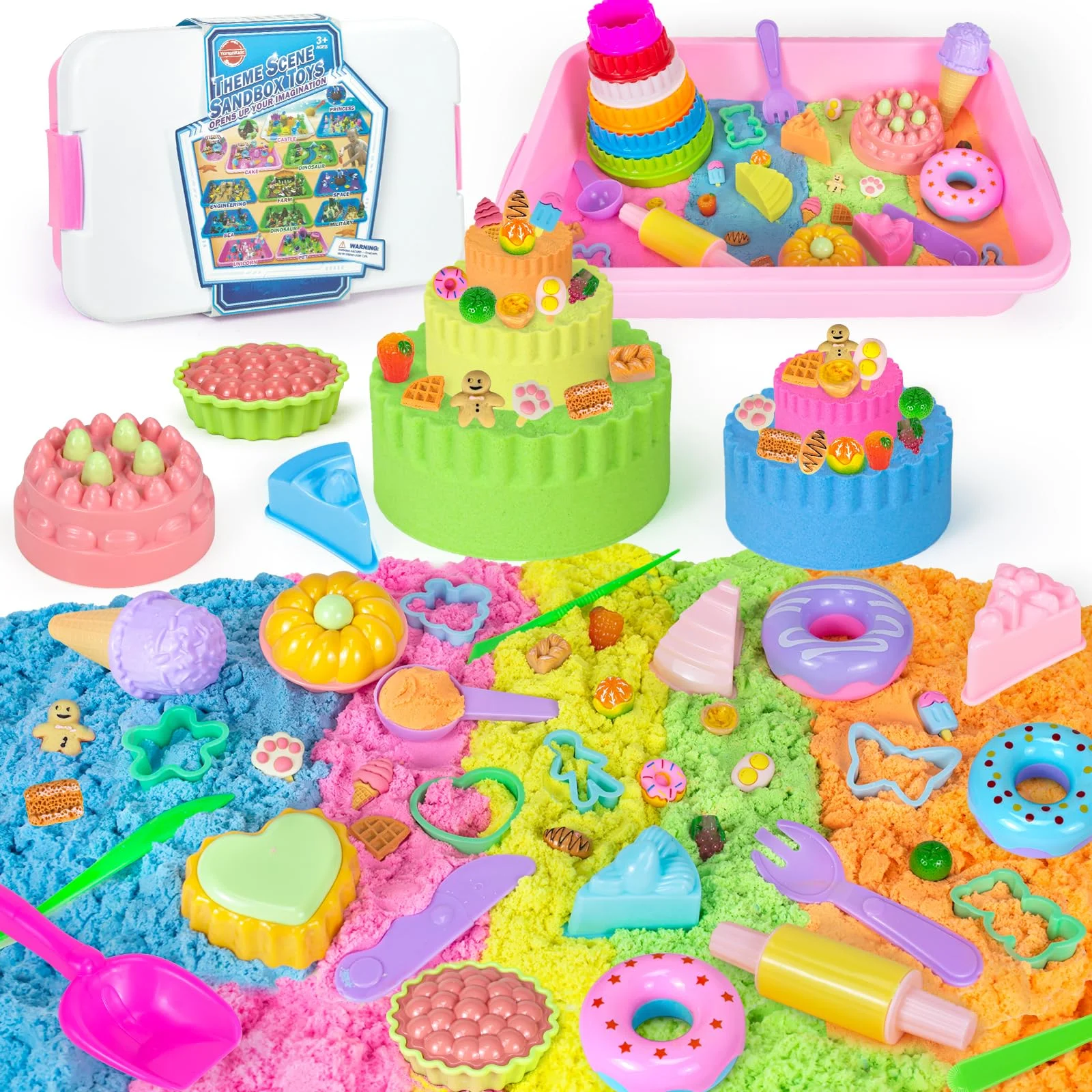 Haphiz Sandspielzeug Eiscreme Sand für Kinder 3 4 5 6 7 8 Jahre Mädchen Eiscreme Sandbastelsets Spielsand Sandkasten mit Zaubersand Sensorisch Construction Sandspielzeug