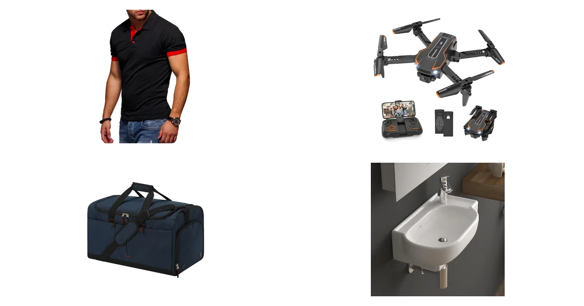 Top-Produkte bei Blitzangeboten: behype Polo-Shirt 20-3011 und Drohne mit Kamera am