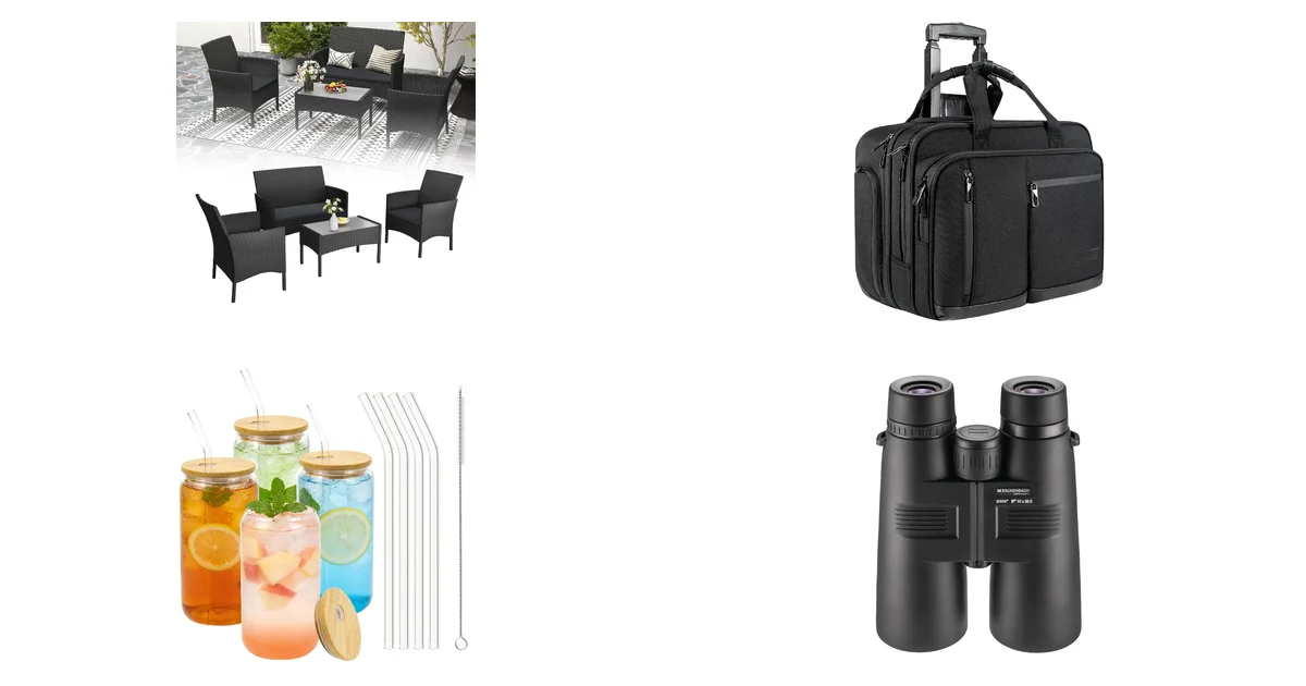 UISEBRT Polyrattan Gartenmöbel für 4 Personen inkl Doppelbetten: Blitzangebot am