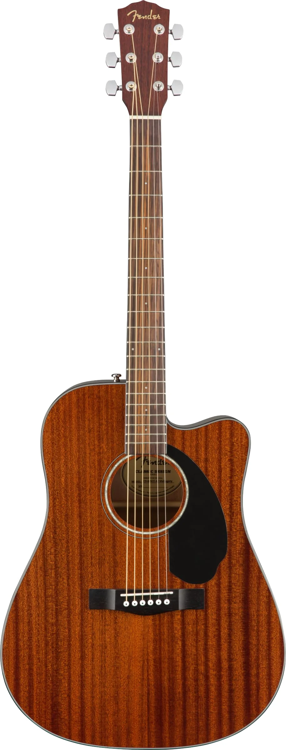 Fender CD-60SCE Akustik-E-Gitarre, Vollmahagoni, Natur 4/4 | Die beste Akustikgitarre für Anfänger, Fishman-Tonabnehmer, eingebautes Stimmgerät, Dreadnought-Korpus