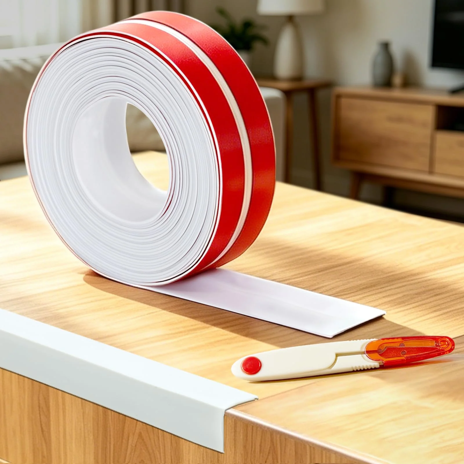 NETFLO Kantenschutz Selbstklebend 5mx20mm TPE Kantenschutz Weiß | Flexible Multifunktion Zierleisten für Decke Fliesen Ecken Tischplatten Türen Fenster Wände Küche