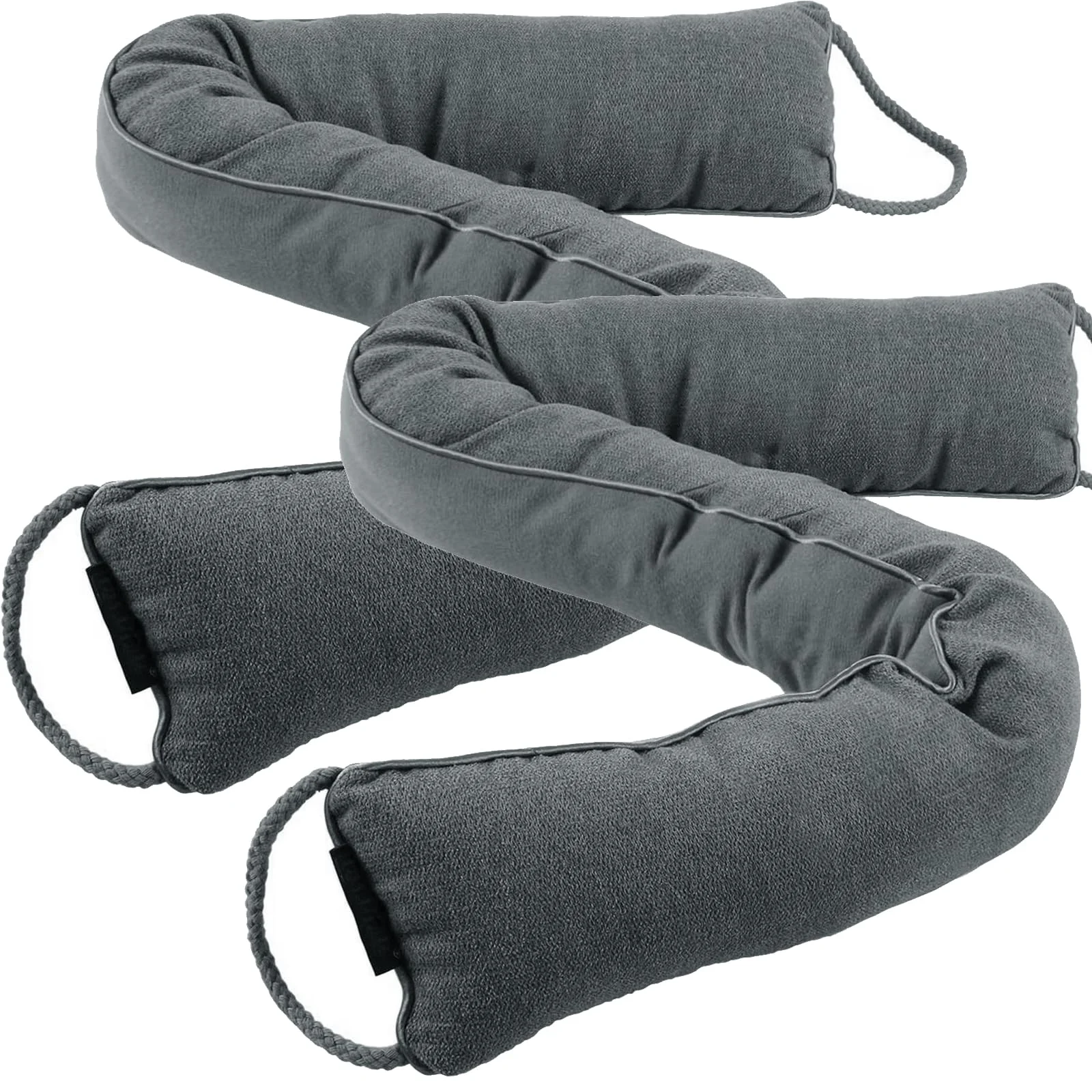 Hibate 2 Stück Zugluftstopper Für Türen und Fenster 90cm - Tür Luftzugstopper - Waschbar - Energiesparend - Extra Schwer - Grau