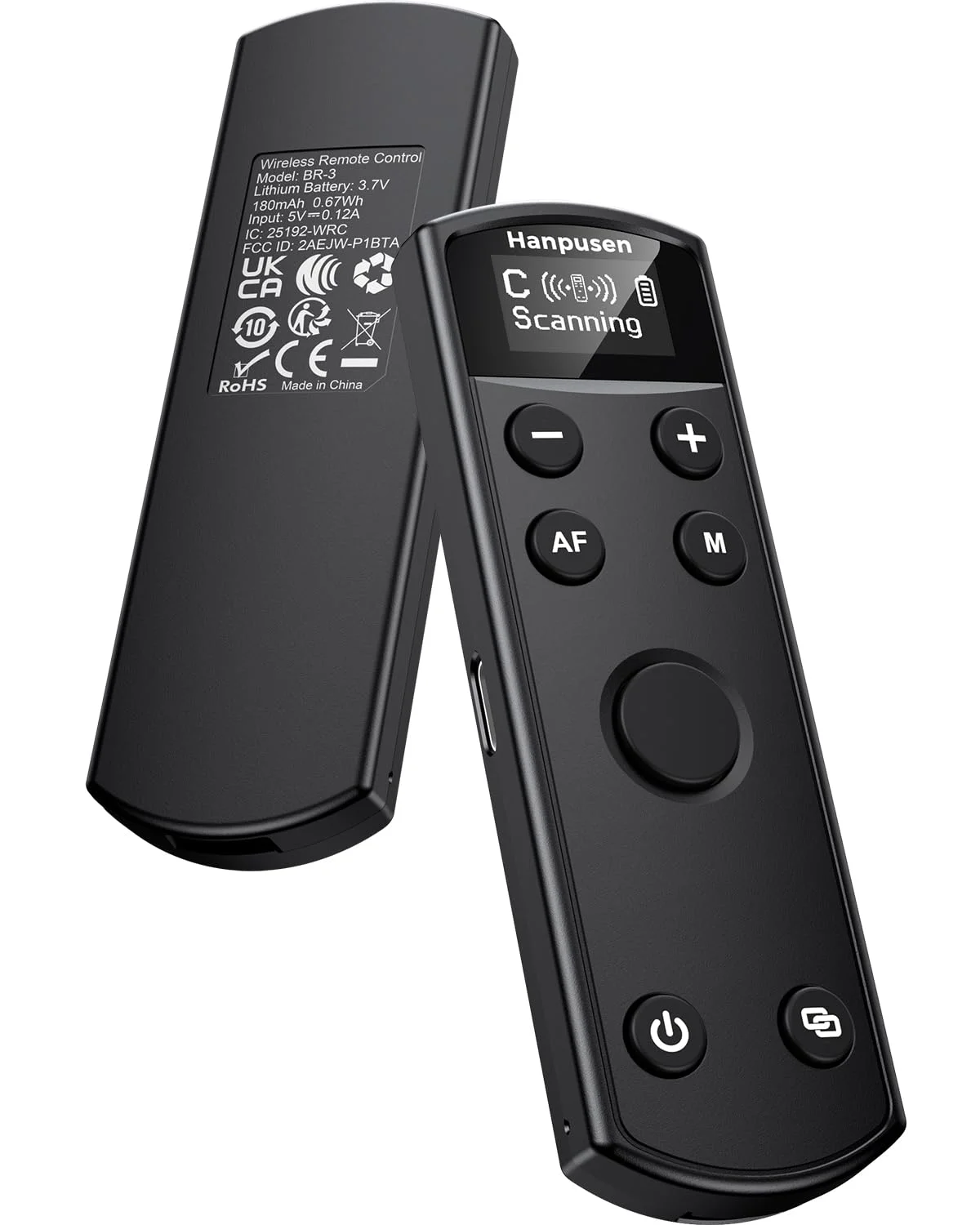 Für die Fernsteuerung von Canon-Kameras, Hanpusen Wiederaufladbarer Kabelloser Auslöser mit OLED-Bildschirm für R50/G7X Mark III/R8/R5/R/RP/R50 V/R10/R5 Mark II/M50/M200/6D Mark II, Ersetzt BR-E1