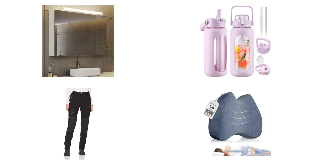 DICTAC Spiegelschrank Bad mit Beleuchtung Steckdose und Licht Amazon Blitzangebot