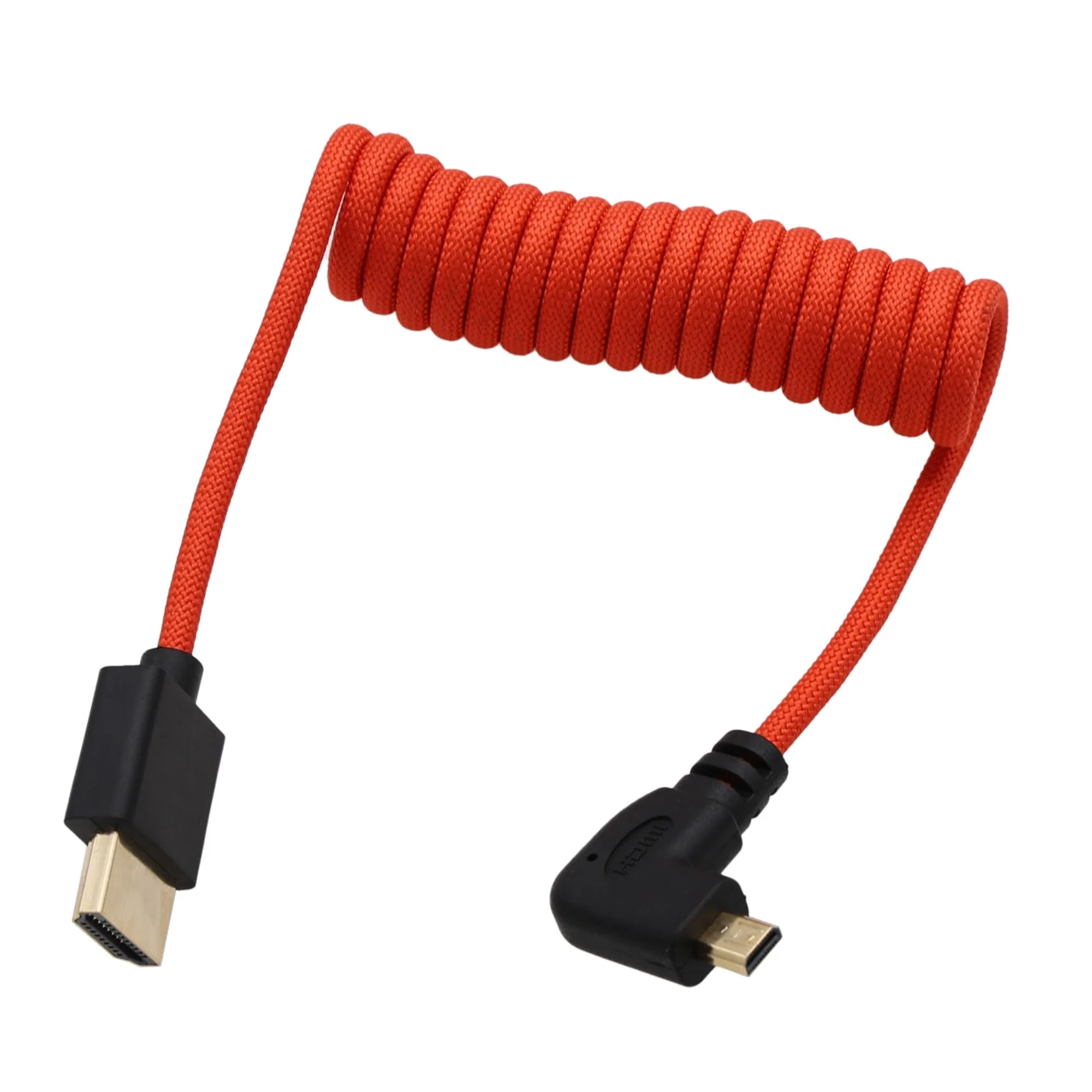 HangTon ProRes RAW Micro-HDMI-auf-HDMI-Kabel 4K60 8K rechtwinklig für ATOMOS Ninja V Ultra Monitor, Sony ZV-E1 A7C2 A6700, Canon R6II R5 R3, Lumix S5 S9 G100, Fujifilm X-T50, rot, geflochten