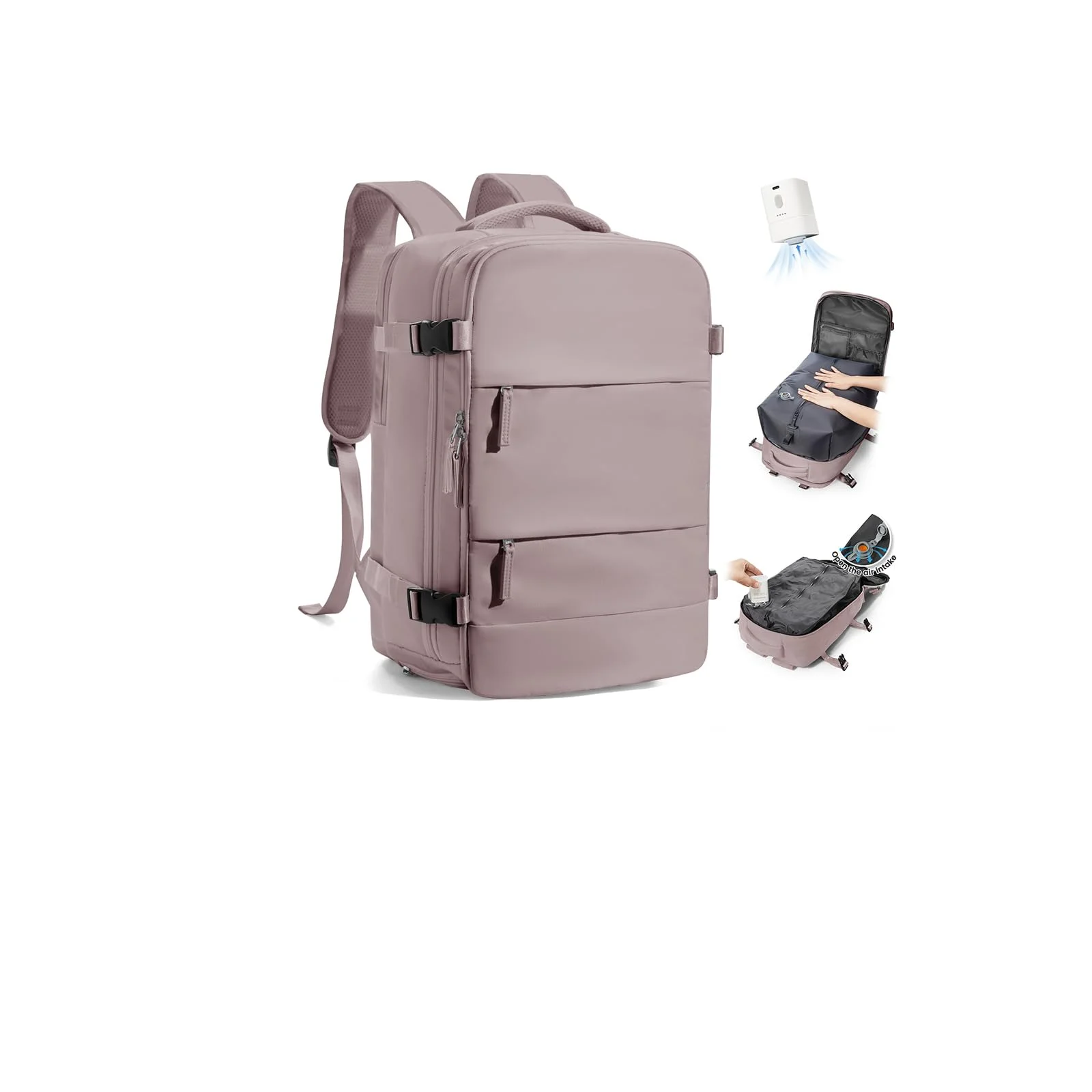 SZLX Vakuum Rucksack mit pumpe Ryanair Handgepäck 40x30x20 Damen Wizzair Handgepäck 40x30x20 Vakuum Reiserucksack mit pumpe Easyjet Wasserdicht Herren für 14-Zoll-Laptops mit Schuhfach