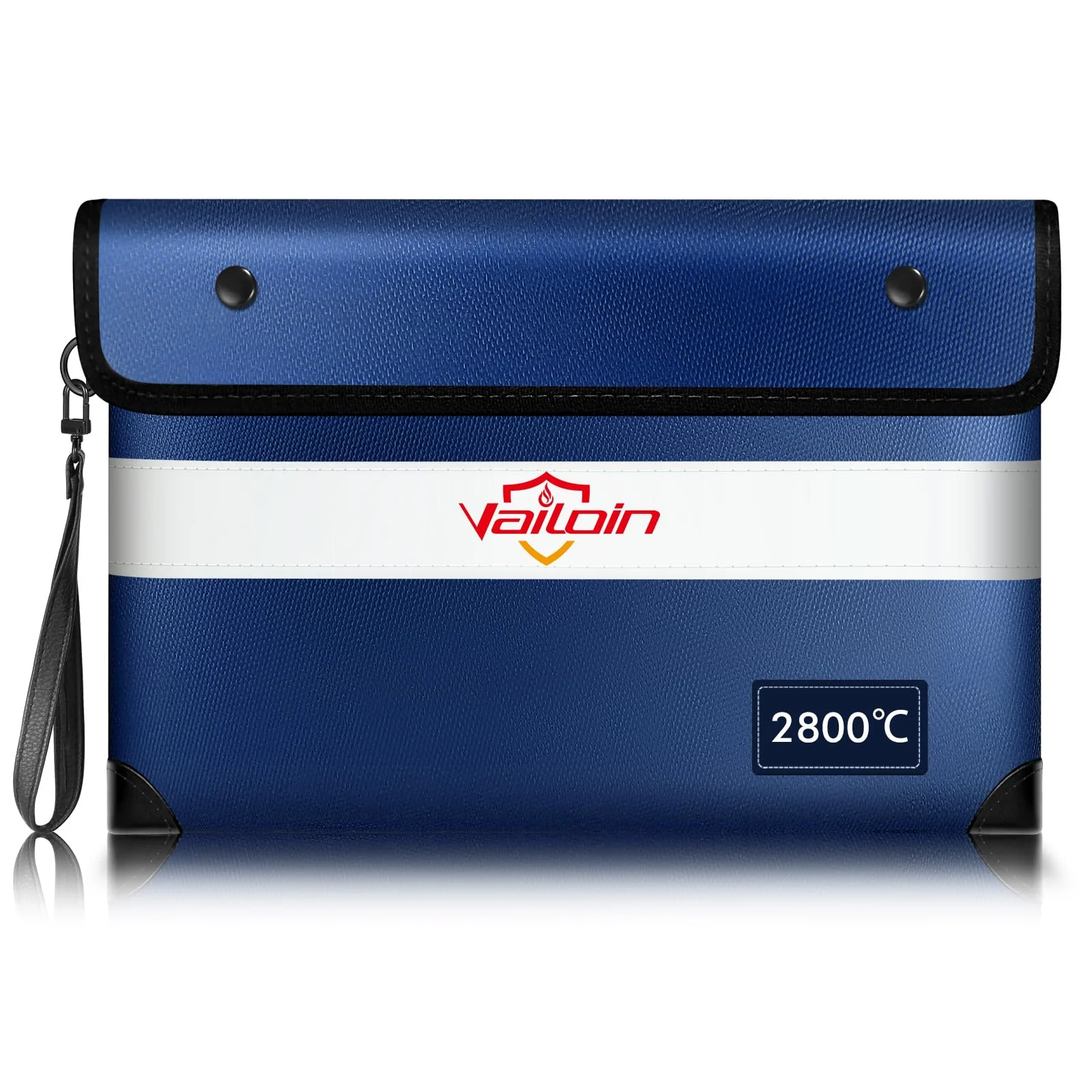 Vailoin 2800℃ Feuerfeste Tasche mit Reißverschluss, Dokumententasche Feuerfest Wasserdicht,Geldtaschen Banktasche,Dokumentenkoffer Aktentasche für Dokumente,Passport(28x19cm,Blau)