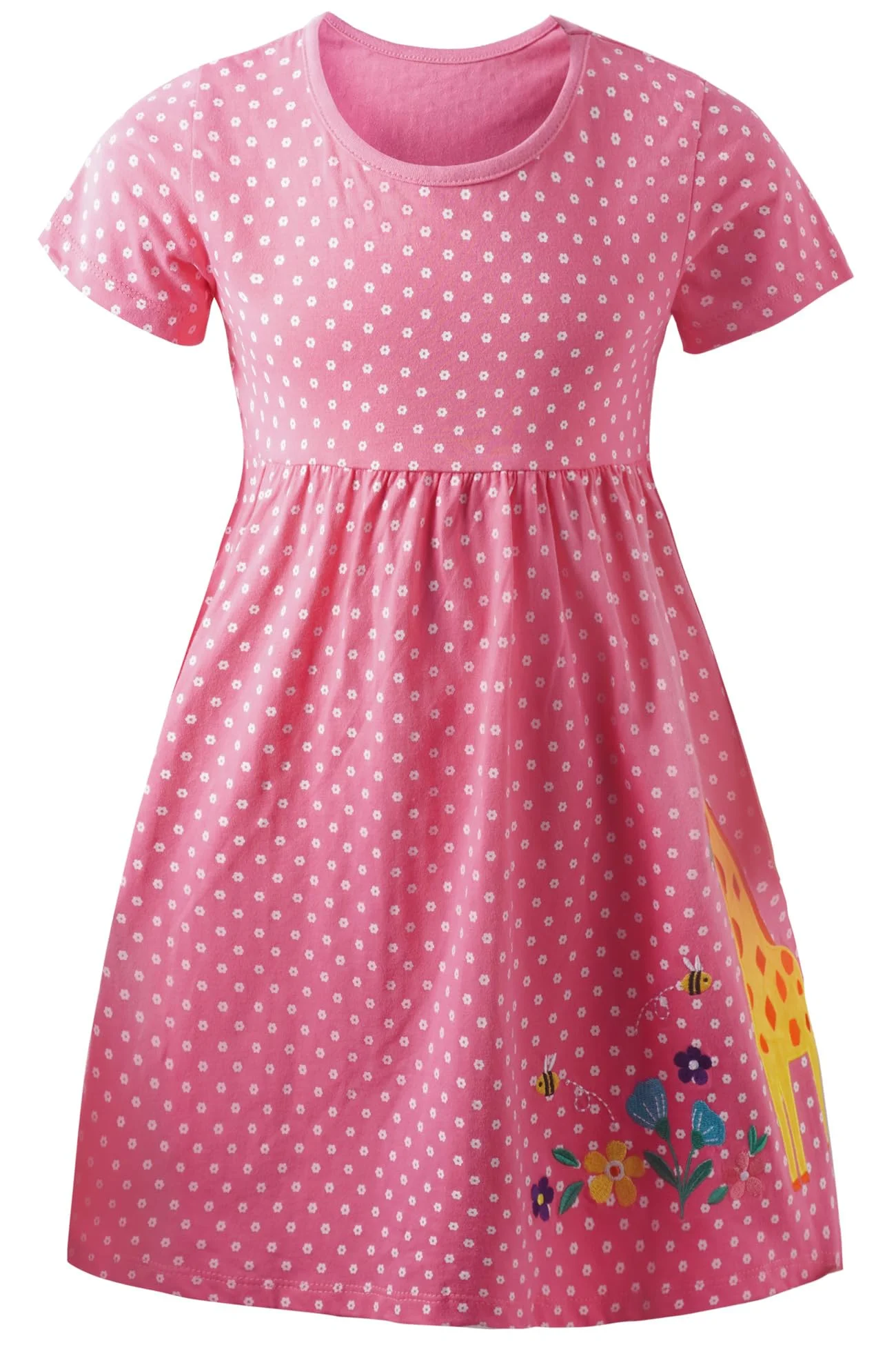 Alleen Prinzessin Kleid Mädchen aus 100% Baumwolle - Bequeme Sommerkleid mit Einhorn-Stickerei für Tägliches Tragen und Feste