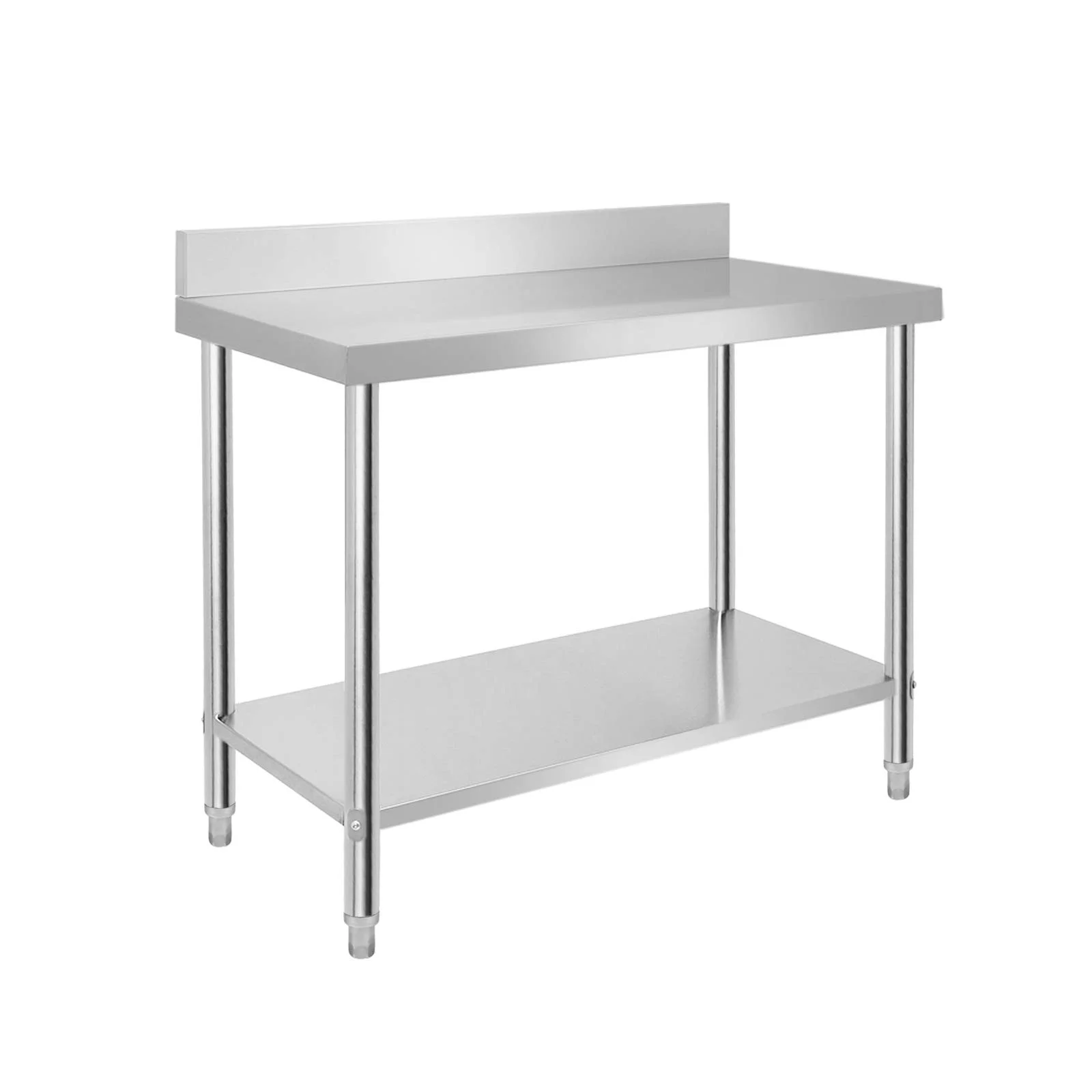 UISEBRT Edelstahl Arbeitstisch mit verstellbare Füße, 100 x 60 x 85 cm | Vielseitiger Edelstahltisch mit extra großer unterer Ablagefläche, stabiler Edelstahlaufbau für Küche und Werkstatt
