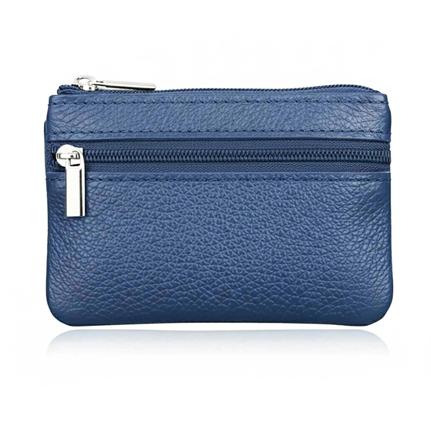 Hibate Super Mini Blau Leder Schlüsseletui Schlüsseltasche Klein für Herren Damen