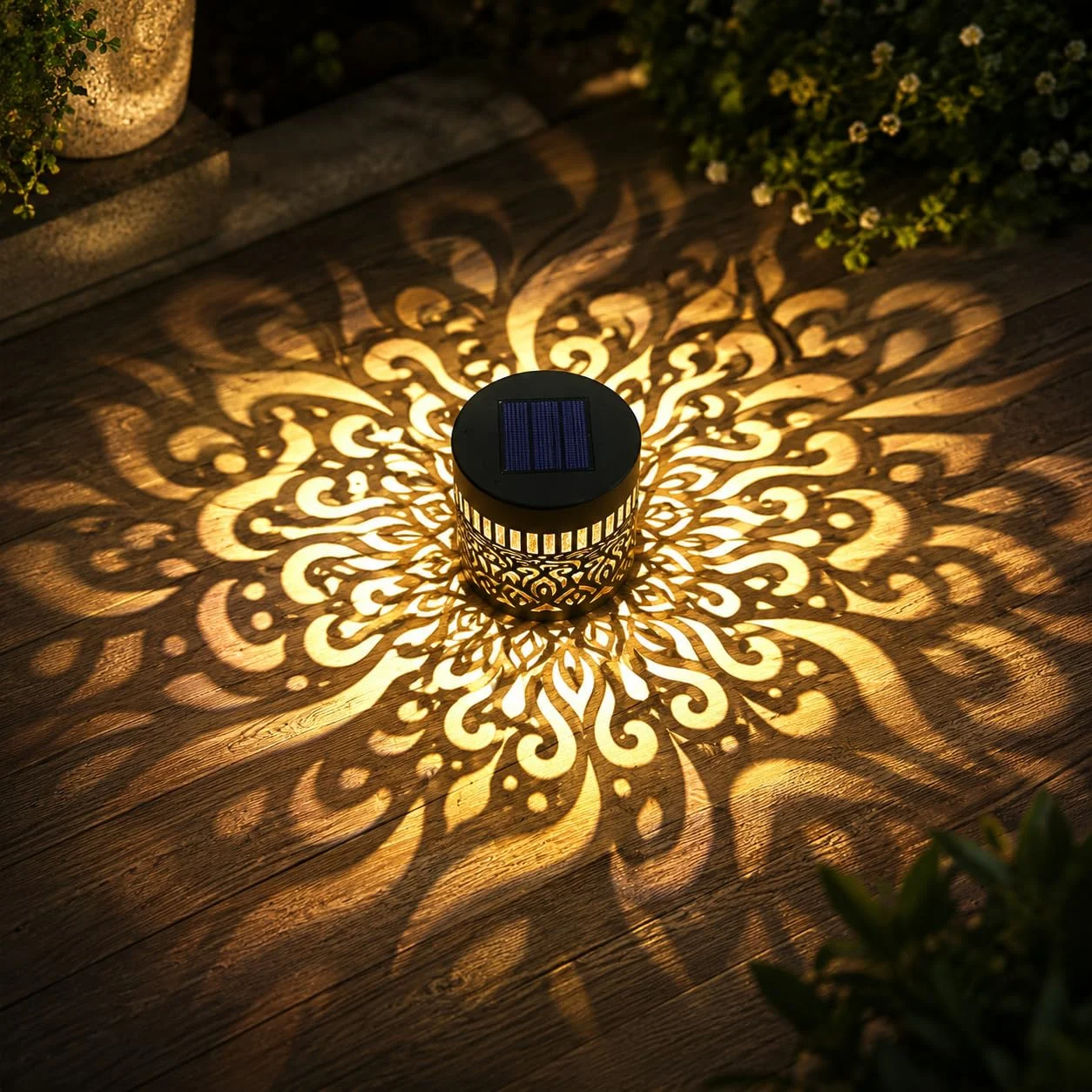 Taechalingo Decorative Solar Mandala Lights,Solar Wandleuchte,Solarlampen für Außen,Mandala Solar Lights,LED Garden Lantern Wasserdichte für Gartendeko und Terrasse