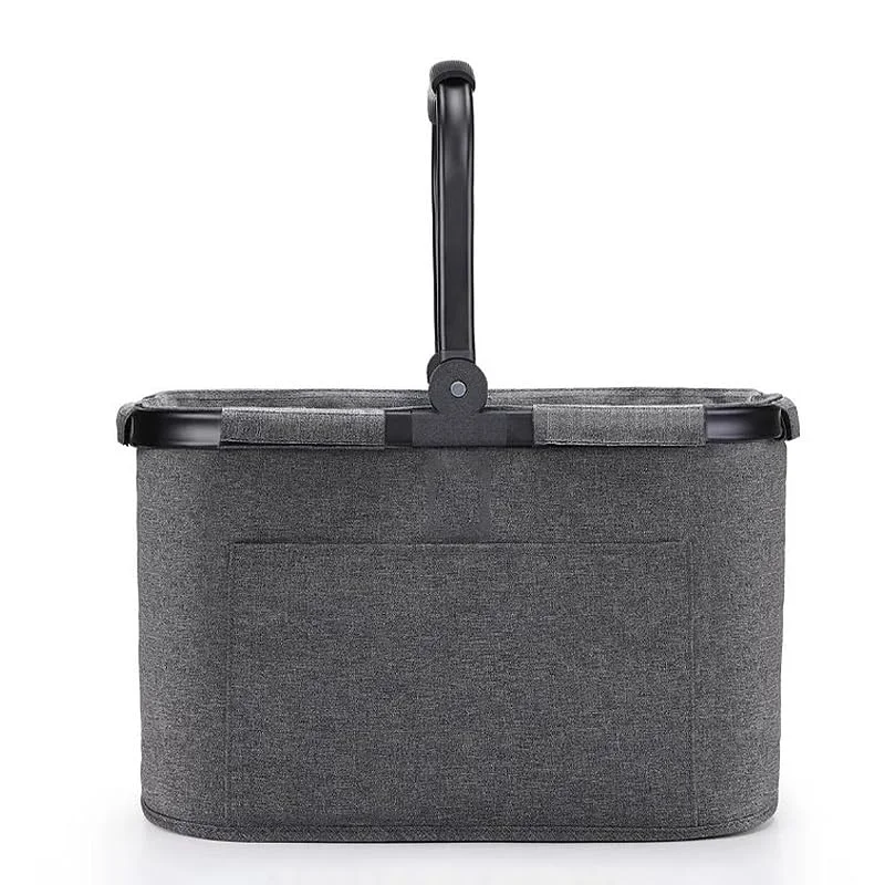 Tragekorb Faltbar 30L Einkaufskorb Groß Picknickkorb mit Gepolsterten Griffen Praktischer Klappkorb Einkaufstasche mit Alurahmen Stabiler Korb - ideal für Reisen/Picknick/Einkaufen/Geschenk